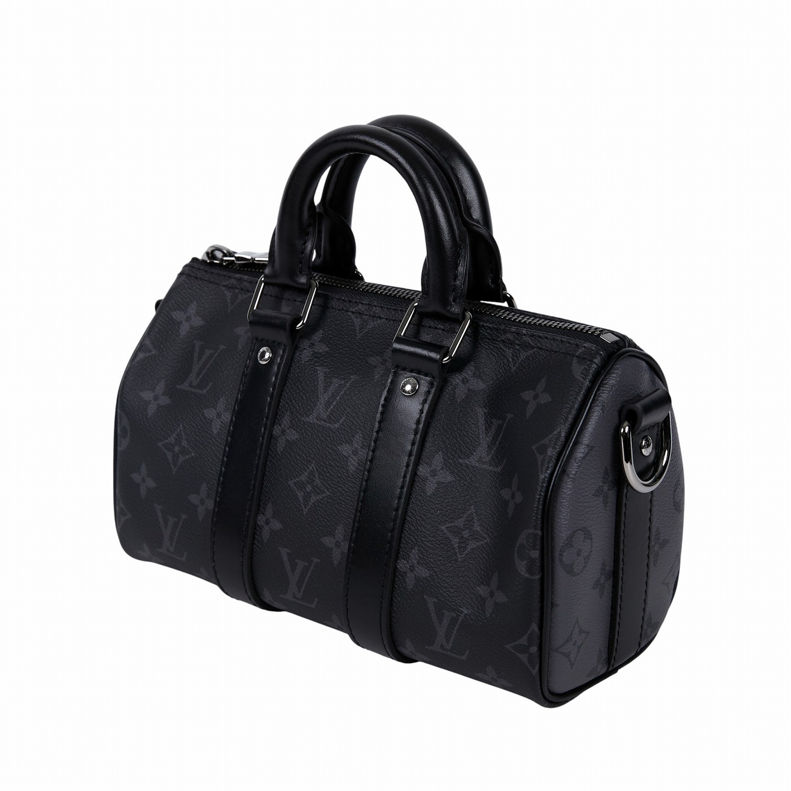 路易威登 LOUIS VUITTON Keepall Bandoulière 25 手提 肩背 波士頓包 Reverse帆布 黑色 M46271 晶片款  防塵袋//原廠盒子