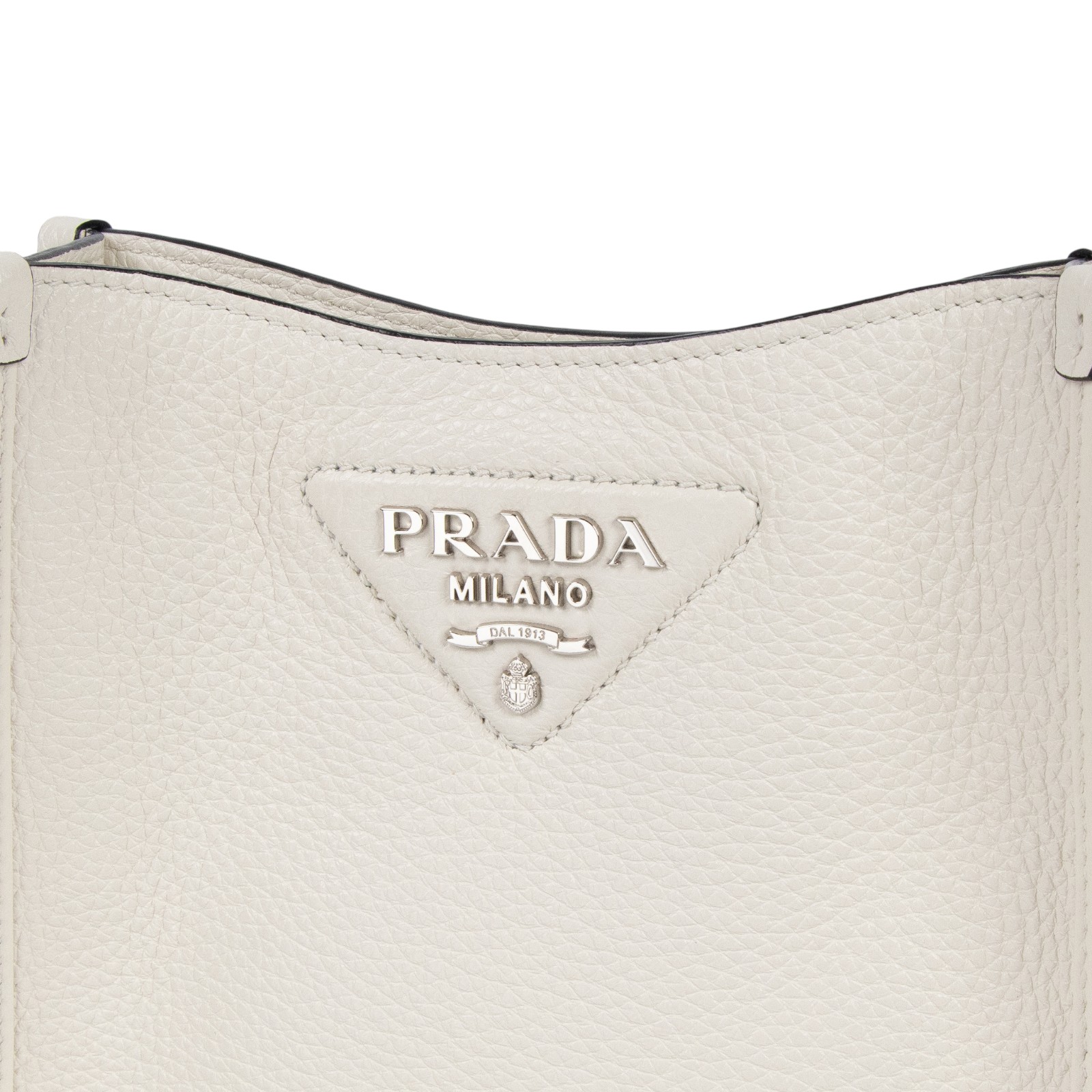 普拉達 PRADA 皮革 迷你 肩背袋 1BH191_2DKV 白側背包 防塵袋