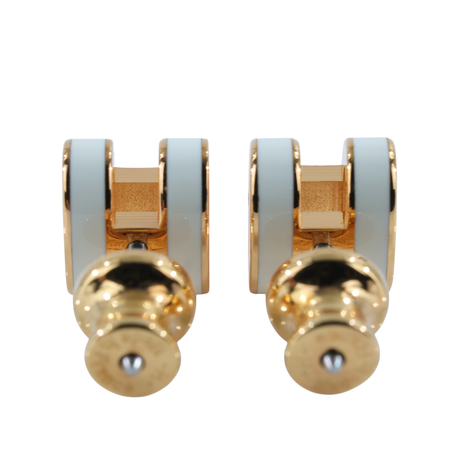 愛馬仕 Hermes Mini Pop H 耳釘 白色 H608002Fv49 ST0251 白拚金POP H耳環 原廠盒子