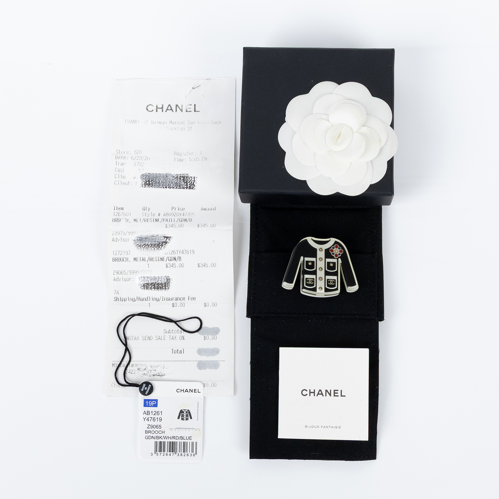 香奈兒 CHANEL 胸針 AB1261 Y47619D19 P 黑外套胸針 原廠盒子/購買證明影本