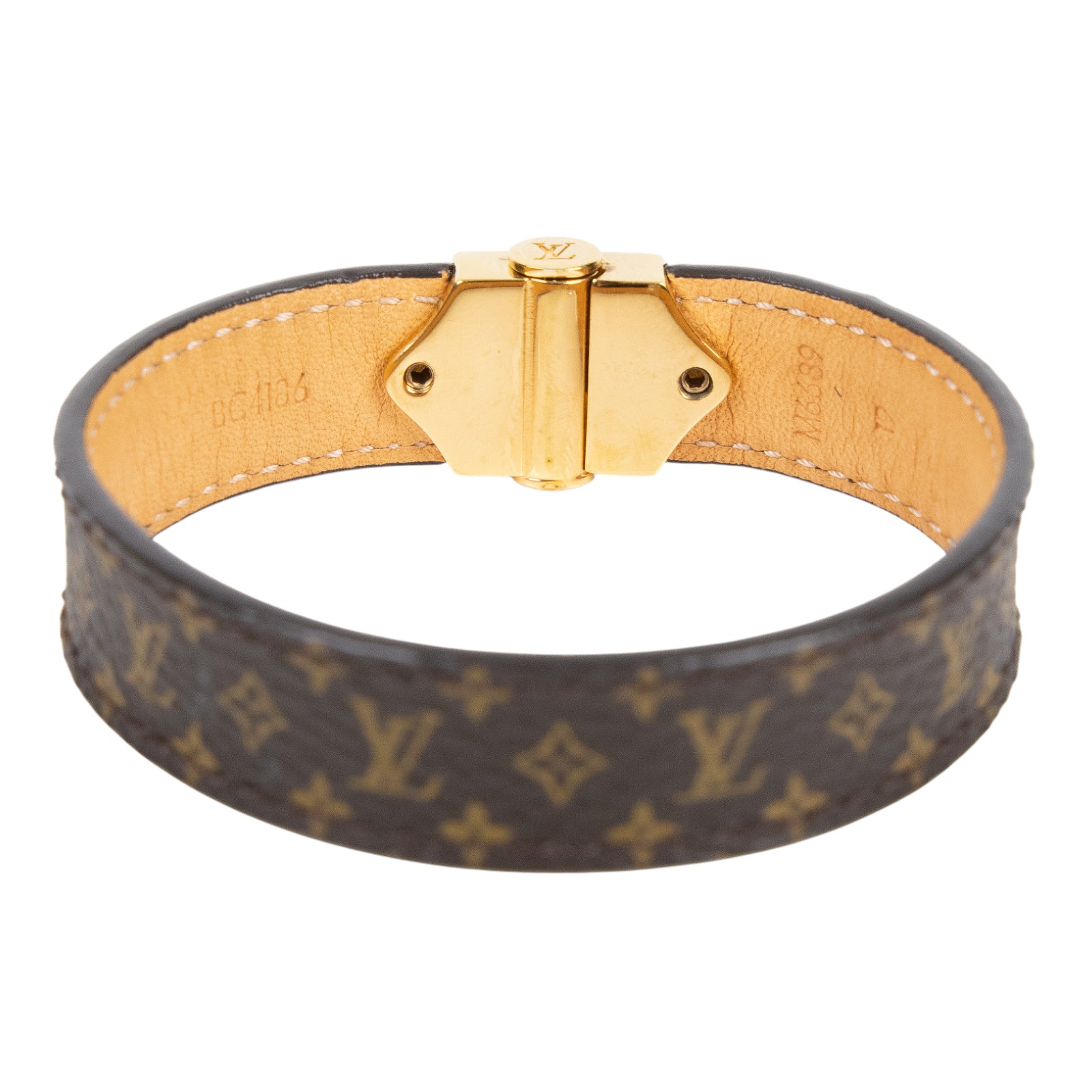 路易威登 LOUIS VUITTON Spirit Monogram 手環 M6689E 原花Spirit MONOGRAM手環 原廠盒子/防塵袋