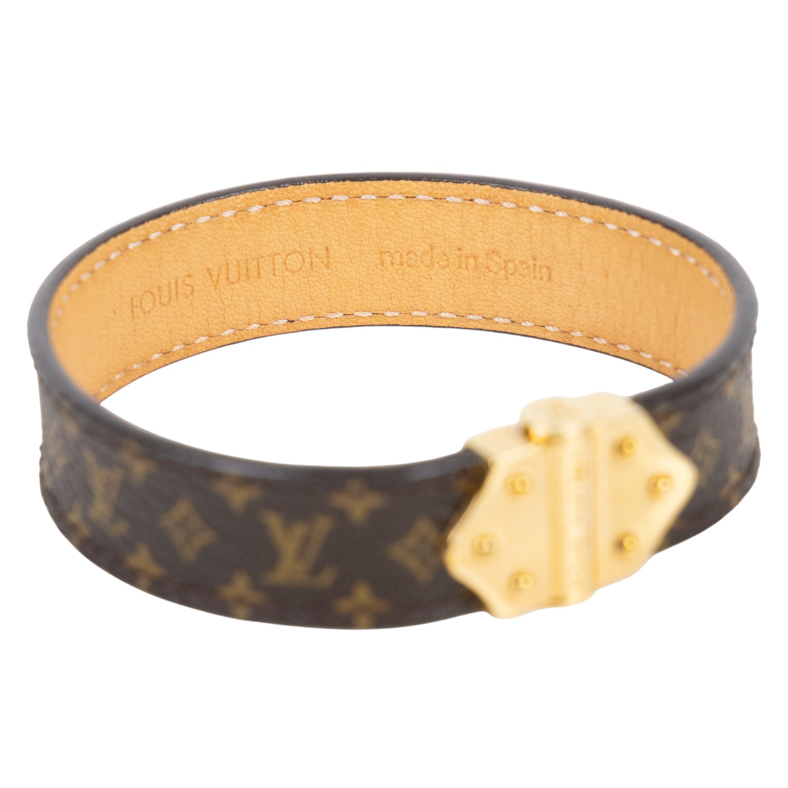 路易威登 LOUIS VUITTON Spirit Monogram 手環 M6689E 原花Spirit MONOGRAM手環 原廠盒子/防塵袋