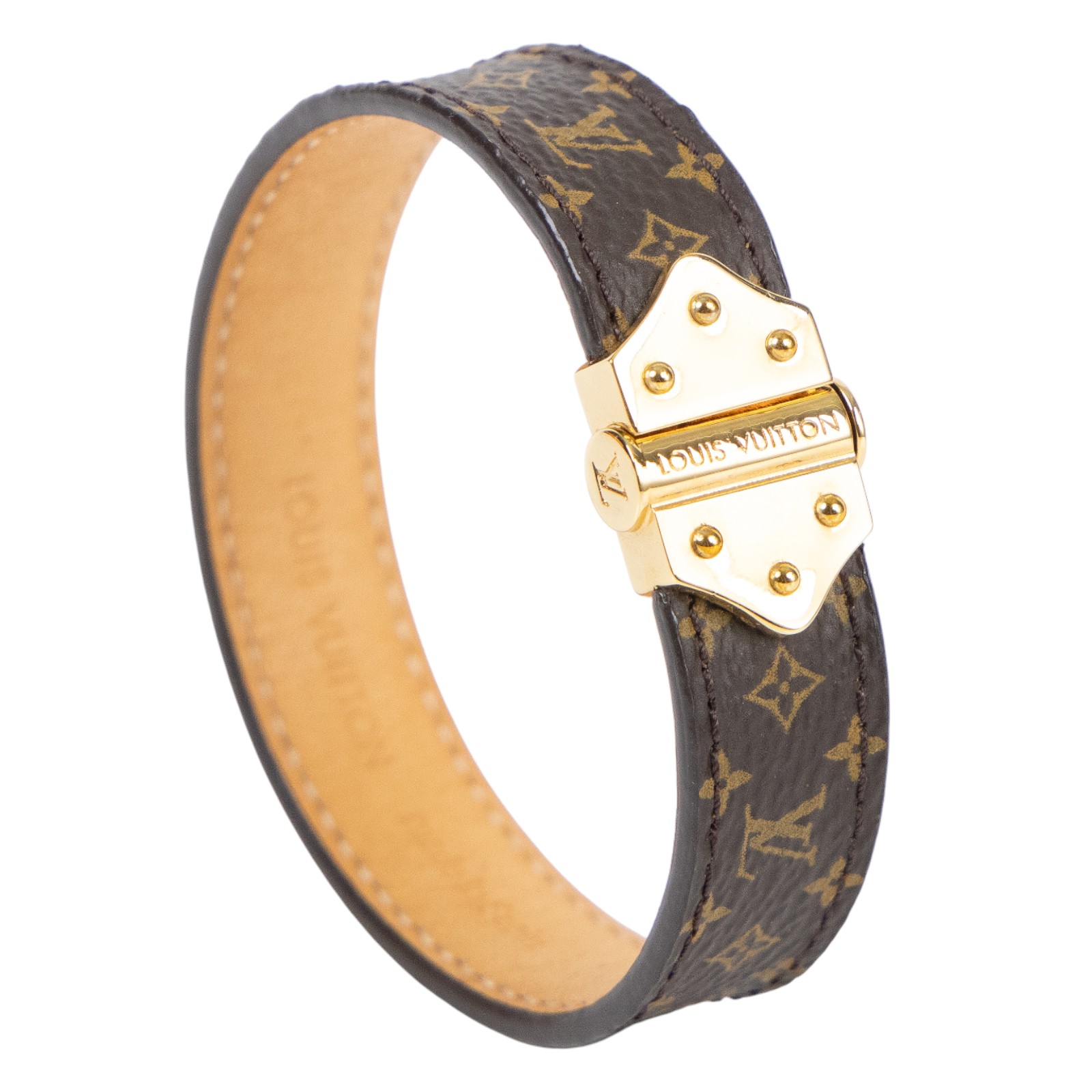 路易威登 LOUIS VUITTON Spirit Monogram 手環 M6689E 原花Spirit MONOGRAM手環 原廠盒子/防塵袋