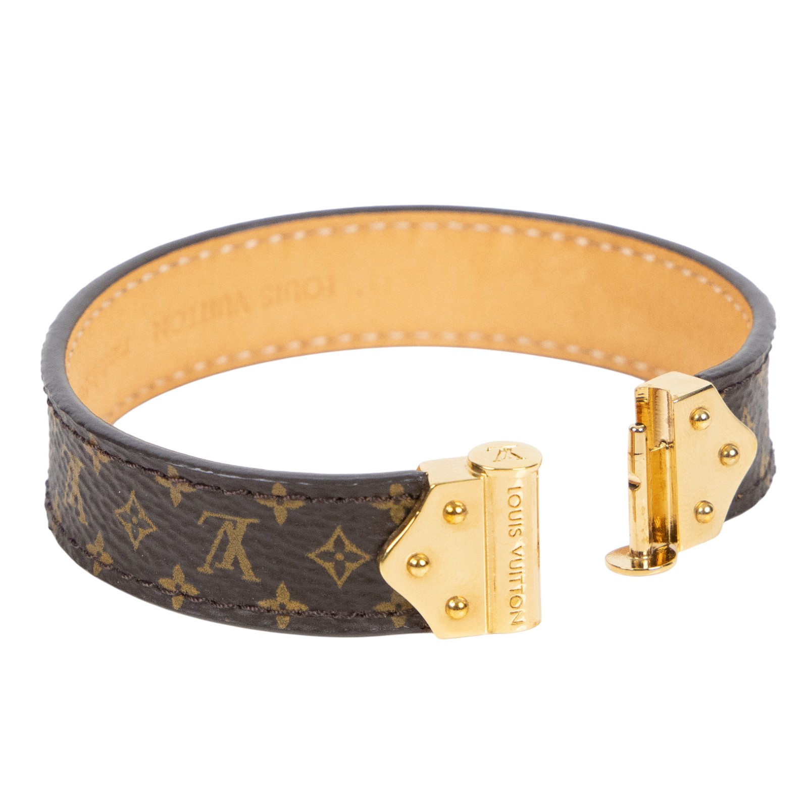 路易威登 LOUIS VUITTON Spirit Monogram 手環 M6689E 原花Spirit MONOGRAM手環 原廠盒子/防塵袋