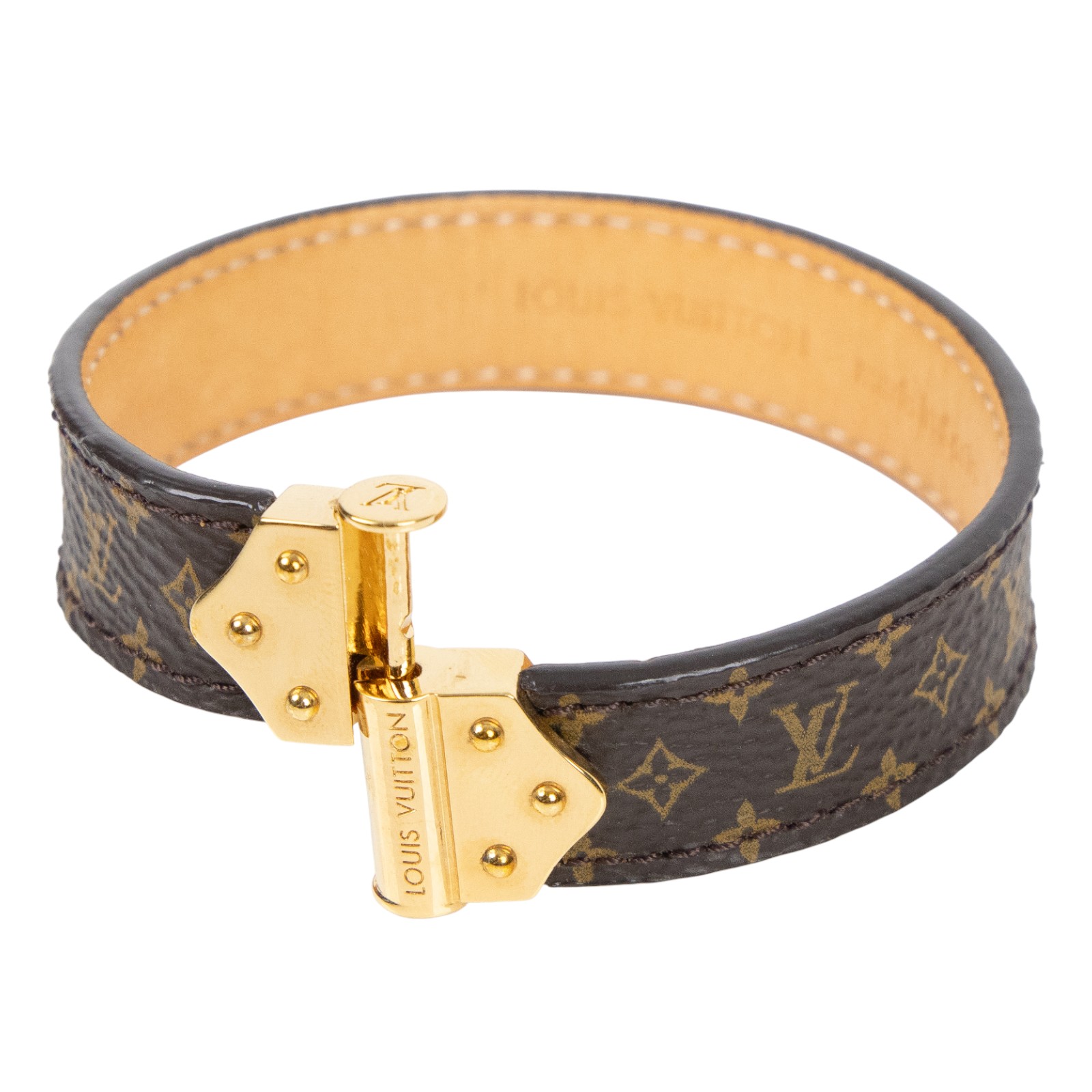 路易威登 LOUIS VUITTON Spirit Monogram 手環 M6689E 原花Spirit MONOGRAM手環 原廠盒子/防塵袋