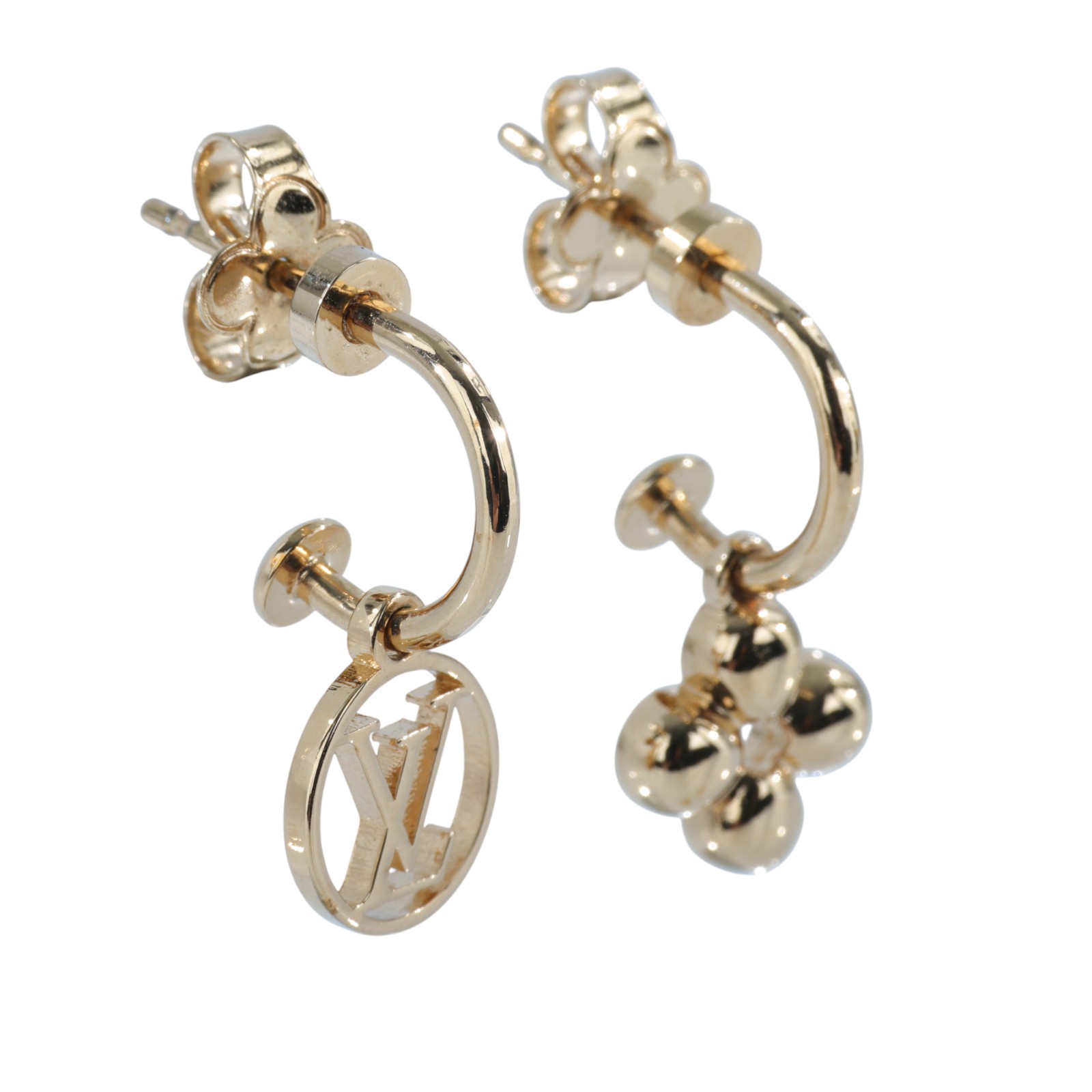 路易威登 LOUIS VUITTON LV Circle 耳釘 M64859 金色Blooming 金色耳環 原廠盒子/防塵袋