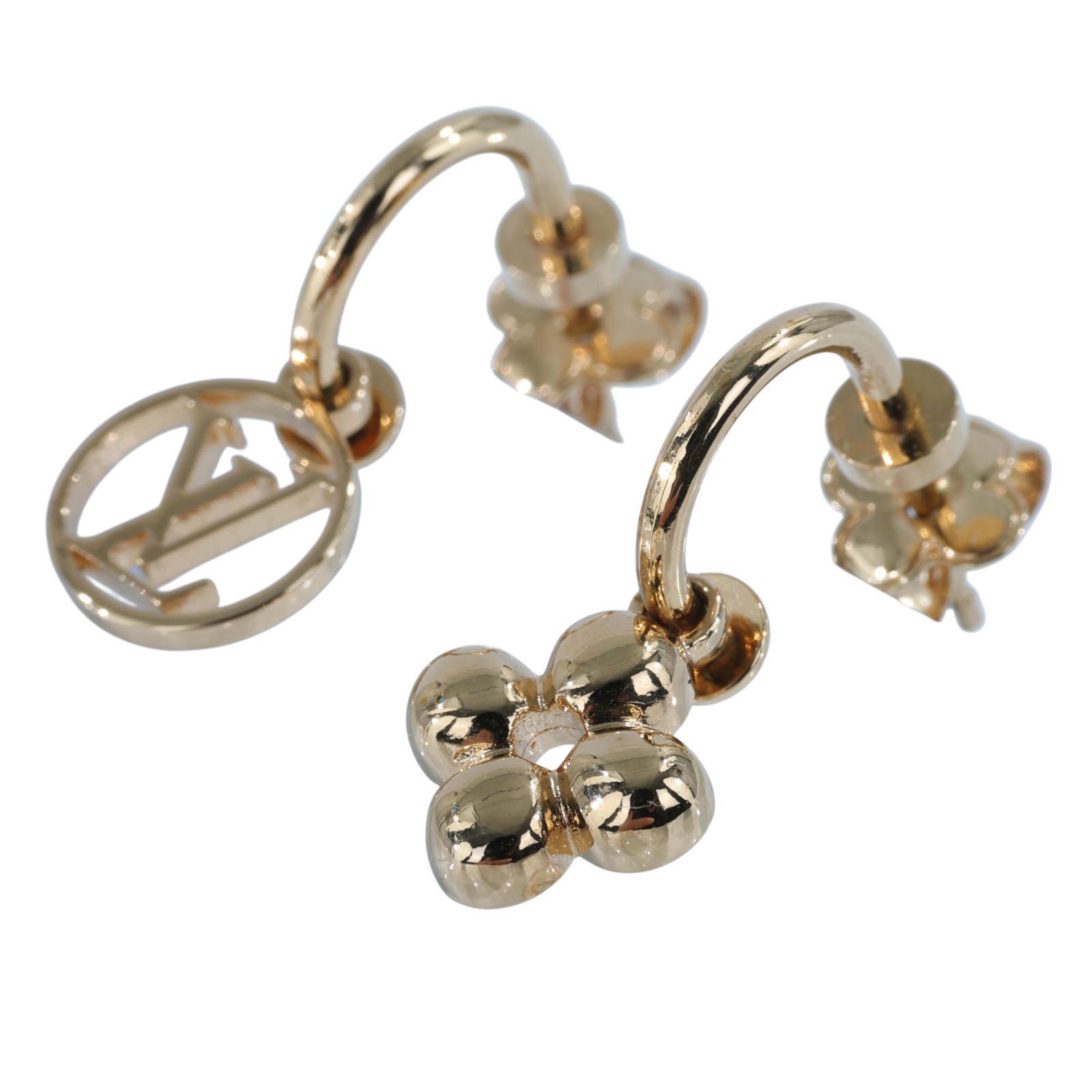 路易威登 LOUIS VUITTON LV Circle 耳釘 M64859 金色Blooming 金色耳環 原廠盒子/防塵袋