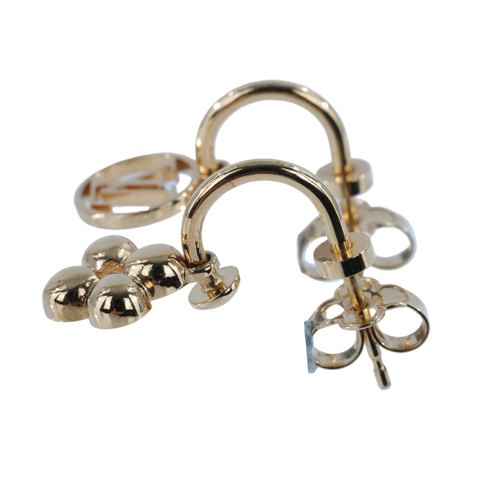 路易威登 LOUIS VUITTON LV Circle 耳釘 M64859 金色Blooming 金色耳環 原廠盒子/防塵袋