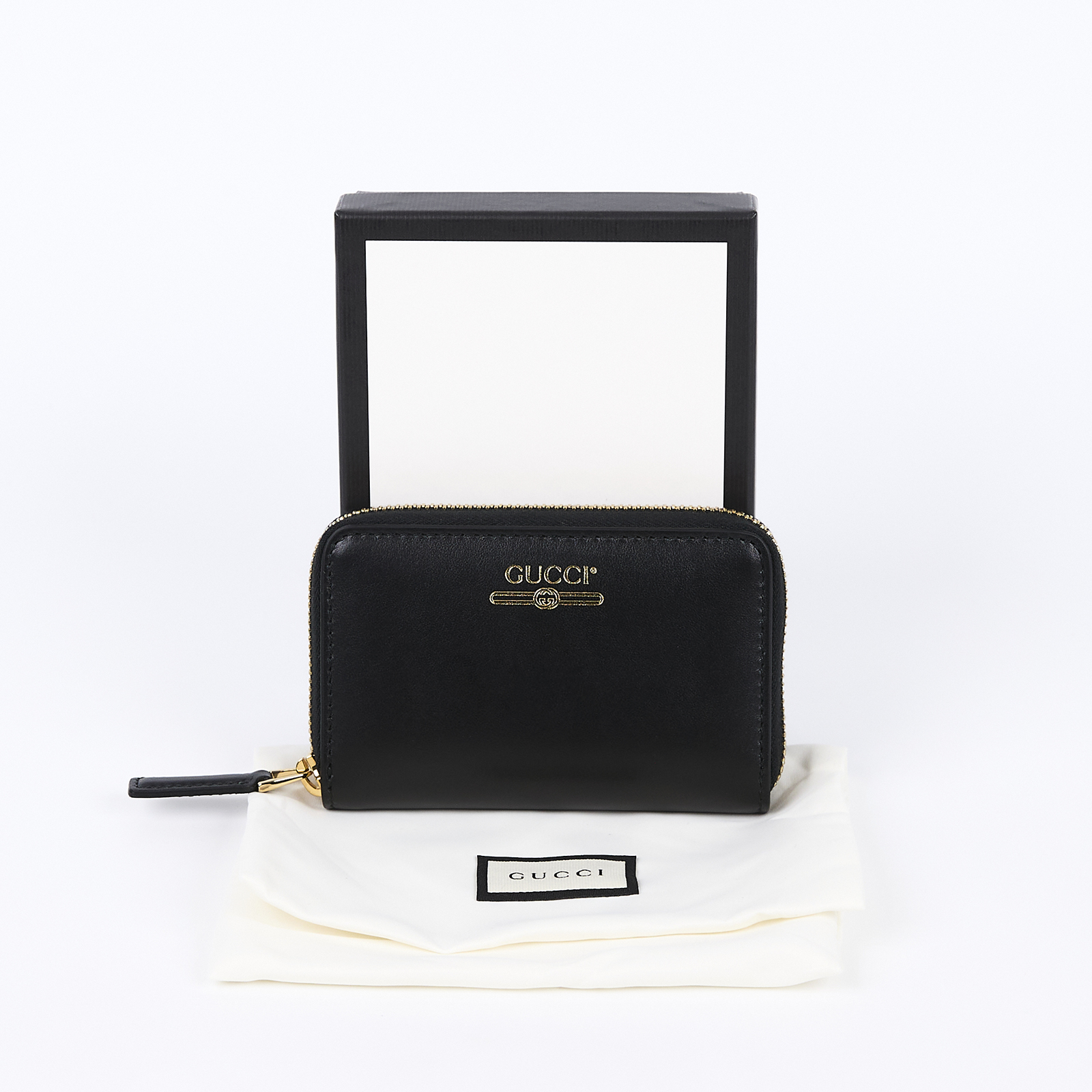 古馳 GUCCI 拉鍊卡夾 零錢包 547597 0YA0G 黑拉鍊零錢包 原廠盒子/防塵袋