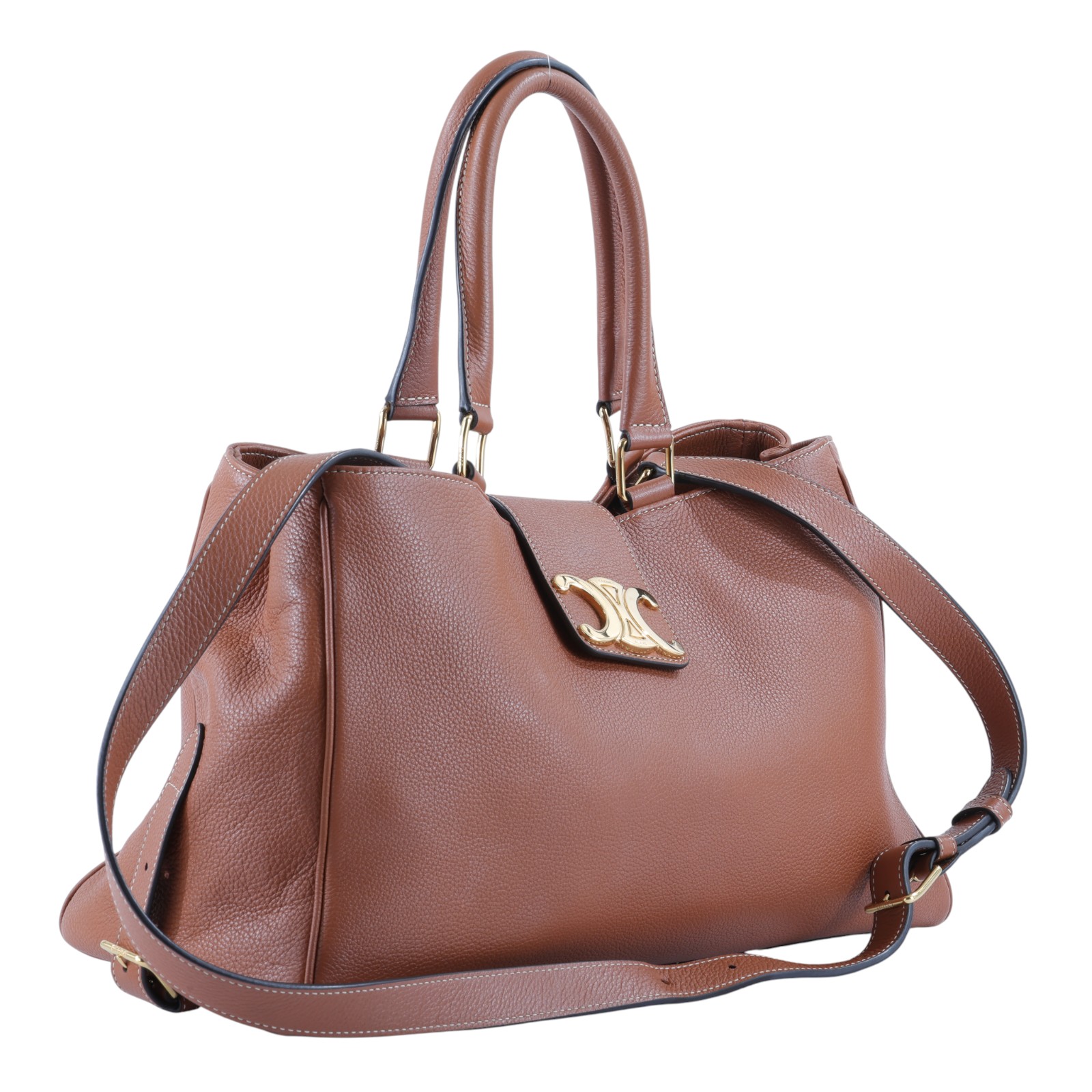 思琳 CELINE Apolline 手提包 中型 114963FK6 焦糖凱旋APPOLINE MEDIUM　擦傷 無附屬品