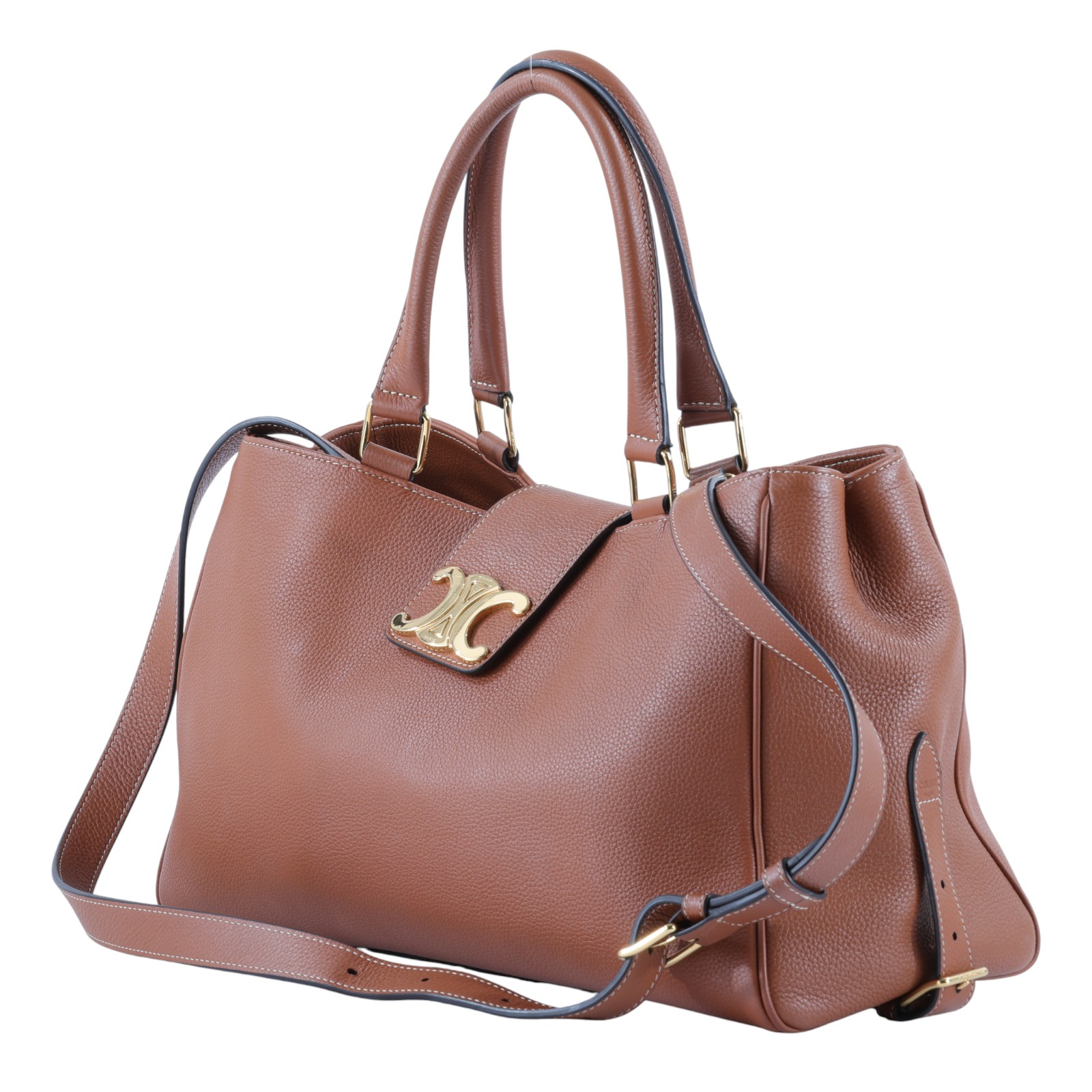 思琳 CELINE Apolline 手提包 中型 114963FK6 焦糖凱旋APPOLINE MEDIUM　擦傷 無附屬品