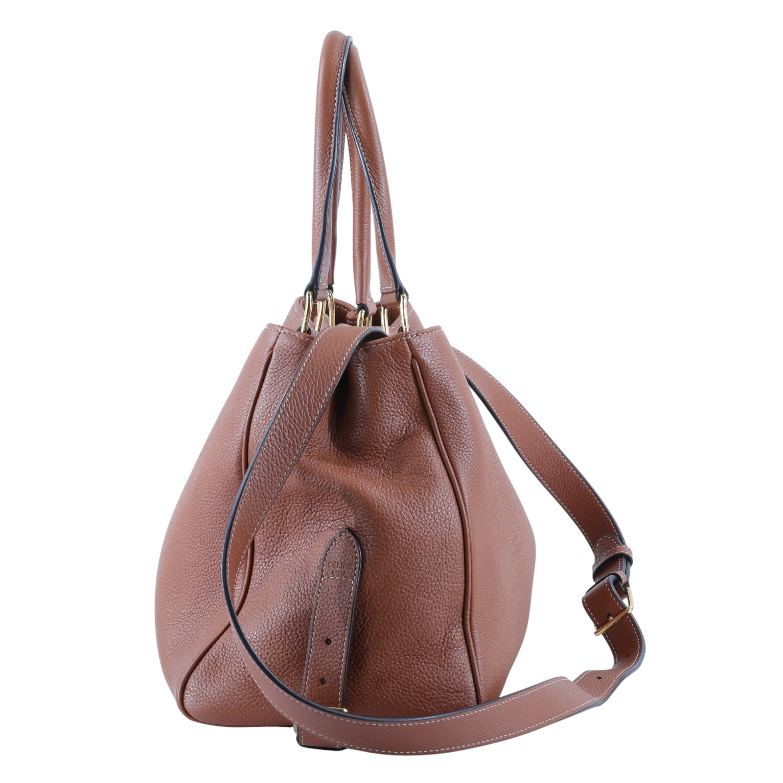 思琳 CELINE Apolline 手提包 中型 114963FK6 焦糖凱旋APPOLINE MEDIUM　擦傷 無附屬品