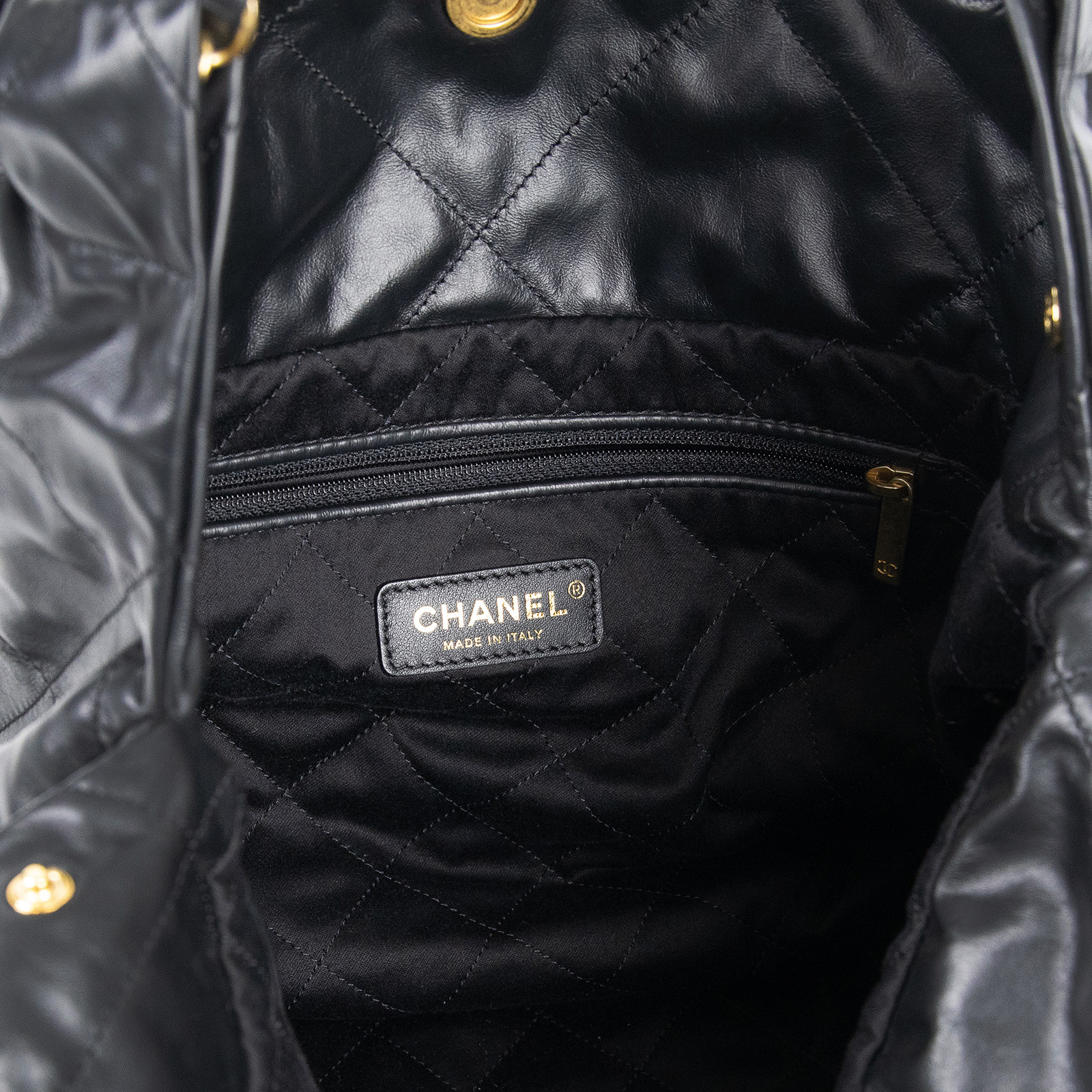 香奈兒 CHANEL 22 大型 束口包 AS3262 B08038 晶片款 黑22包 白字大號 原廠盒子/防塵袋/購買證明影本