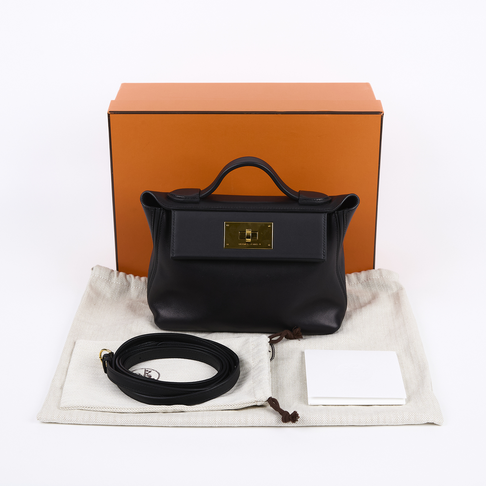 愛馬仕 Hermes 24/24 21 手提包 金色五金 黑色 H083440CCAA /UHA878GW U刻黑2424 MINI 原廠盒子/防塵袋