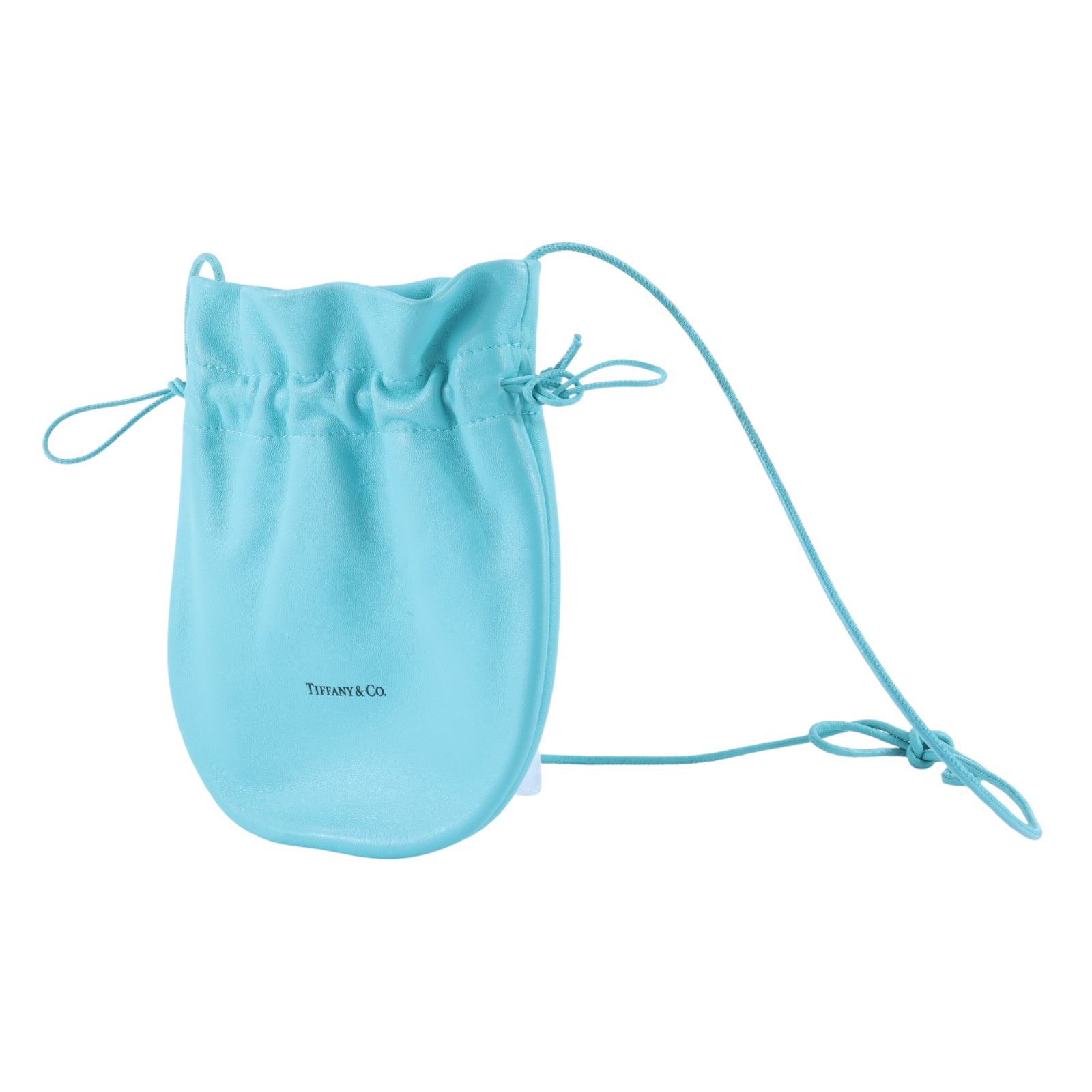 蒂芙尼 TIFFANY＆CO. 中型 拉繩斜背袋  TIFFANY藍束口肩背包 防塵袋