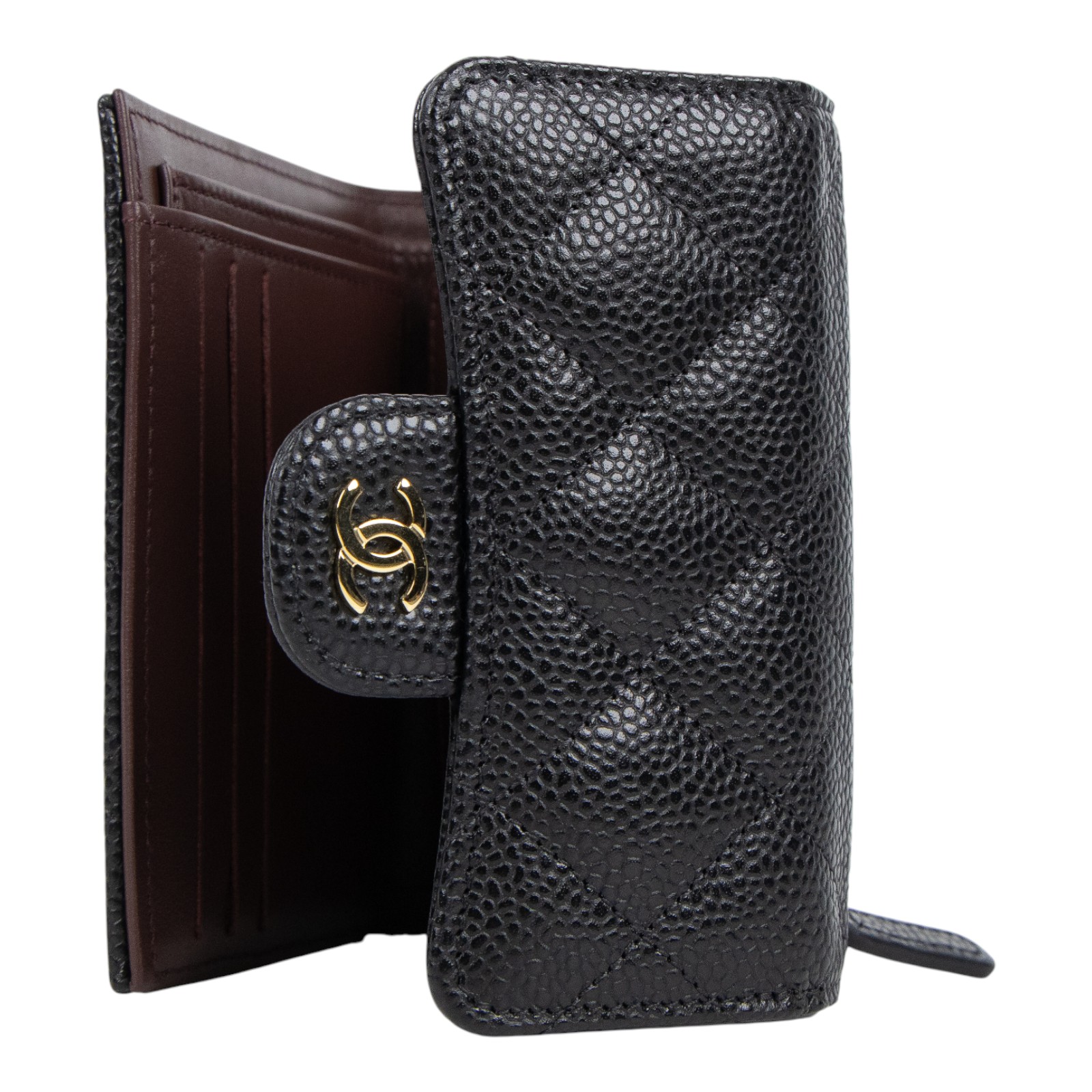 香奈兒 CHANEL 經典 小型 口蓋 皮夾 小牛皮 短夾  AP0231 Y01864 晶片款 黑荔枝短夾 原廠盒子/防塵袋/購買證明