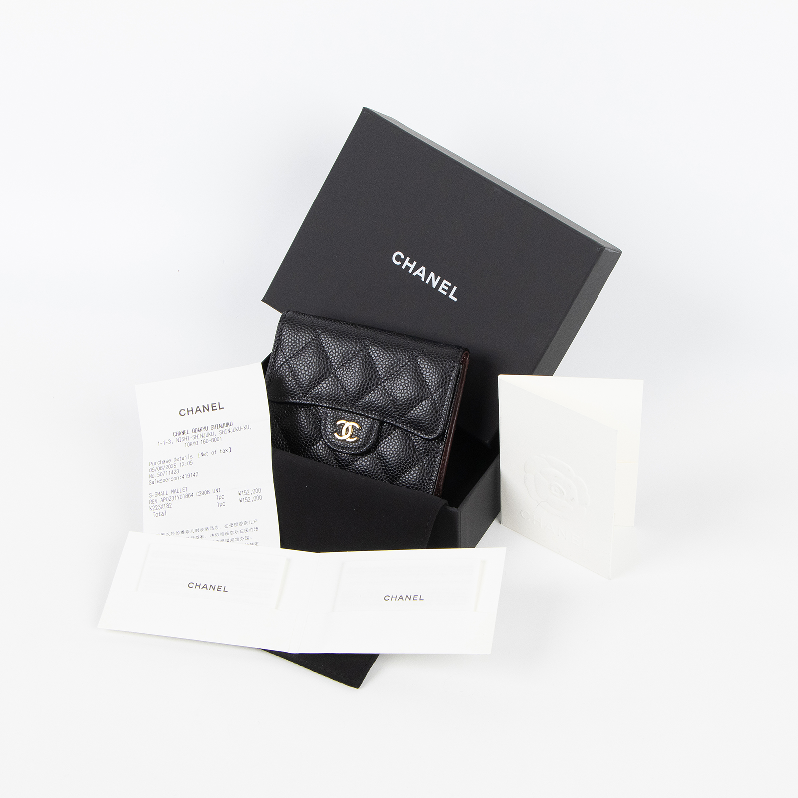 香奈兒 CHANEL 經典 小型 口蓋 皮夾 小牛皮 短夾  AP0231 Y01864 晶片款 黑荔枝短夾 原廠盒子/防塵袋/購買證明