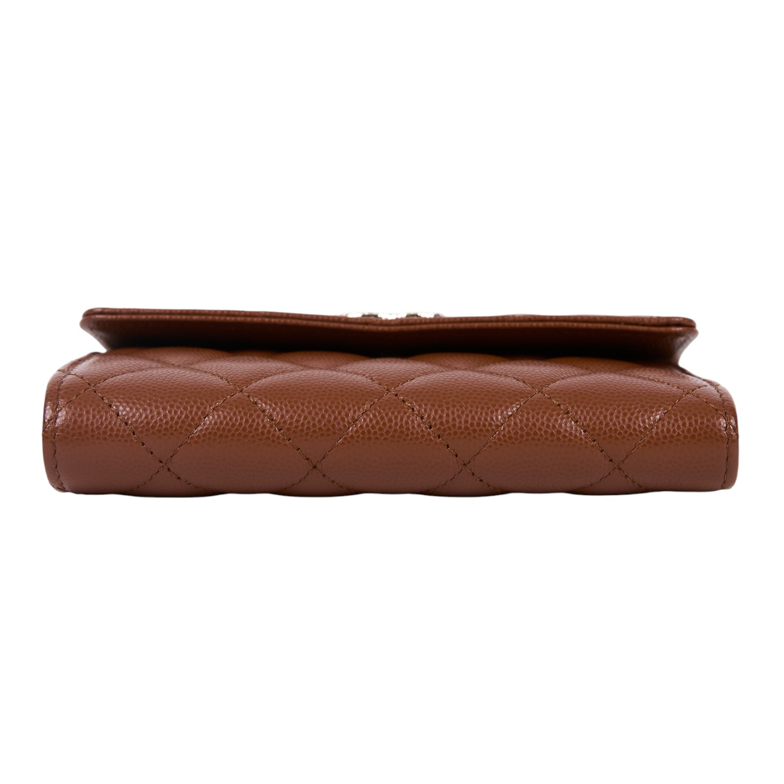 香奈兒 CHANEL 錢包 釦式 中夾 AP3398 晶片款 棕荔枝中夾　邊角擦傷傷 原廠盒子/防塵袋