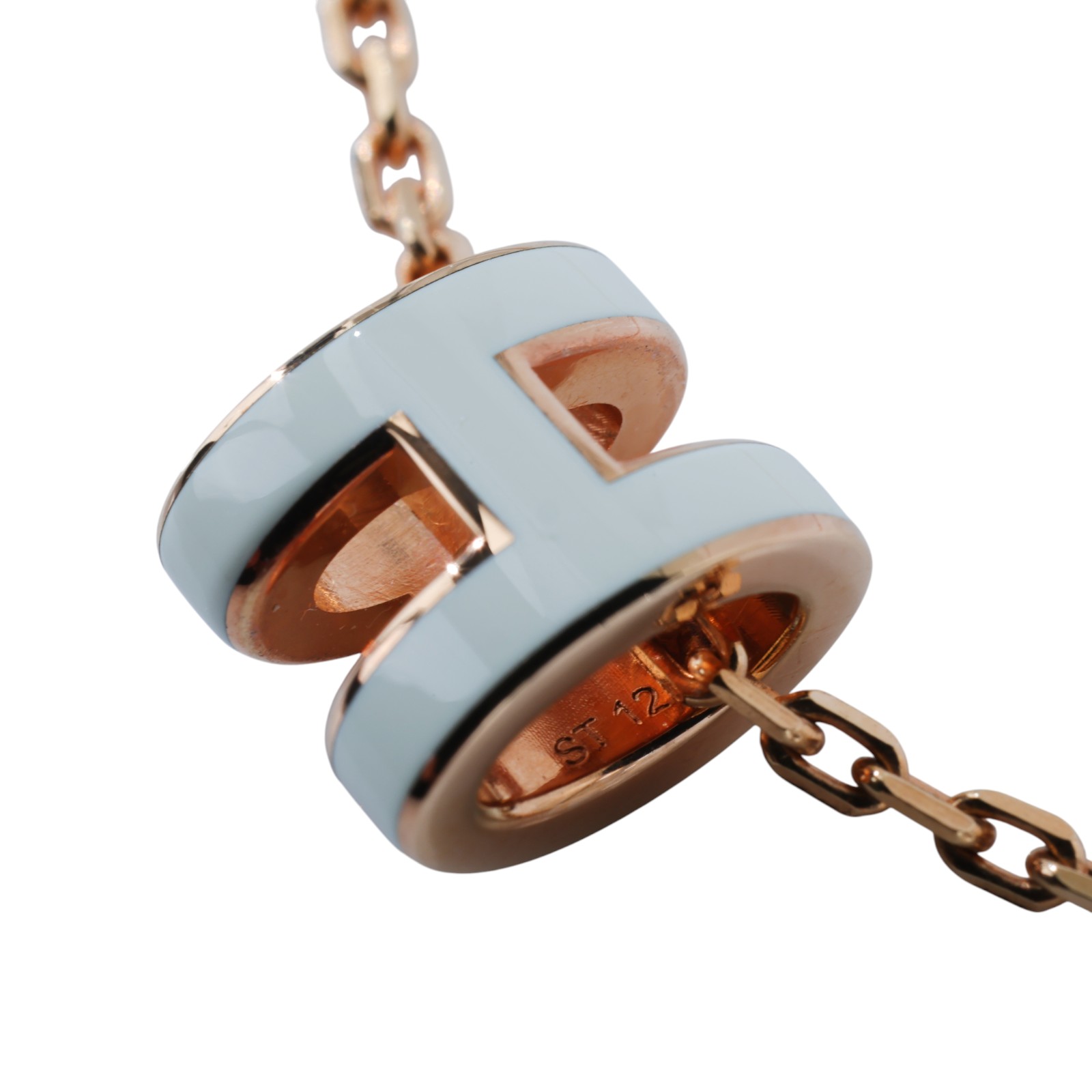 愛馬仕 Hermes Mini Pop H 墜飾 白色 H147992FO49 /ST1214 白/玫金POP項鍊 MINI 原廠盒子/購買證明/防塵袋