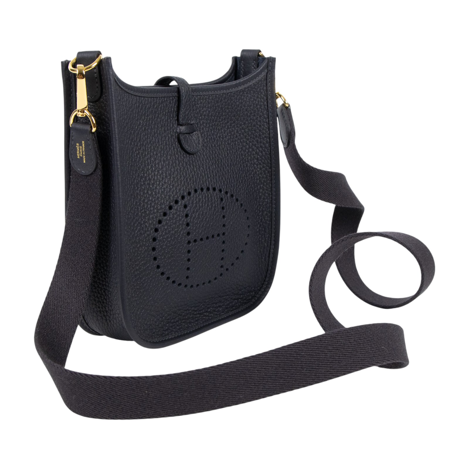 愛馬仕 Hermes Evelyne Bag Mini 伊芙琳包 Evelyne 16 黑色 金色五金 H069426CC89 H069426CC  防塵袋/原廠盒子