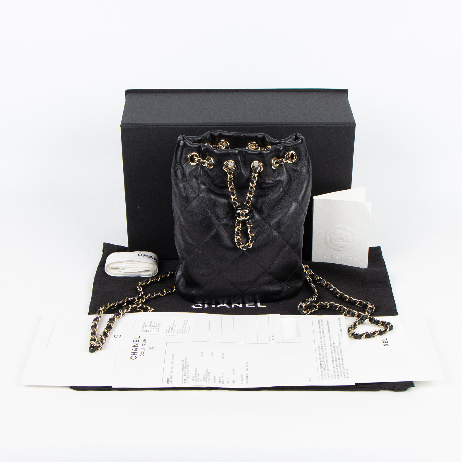 香奈兒 CHANEL 束口 後背包 AS4810 B16379 晶片款 黑羊束口後背包 原廠盒子/購買證明/防塵袋