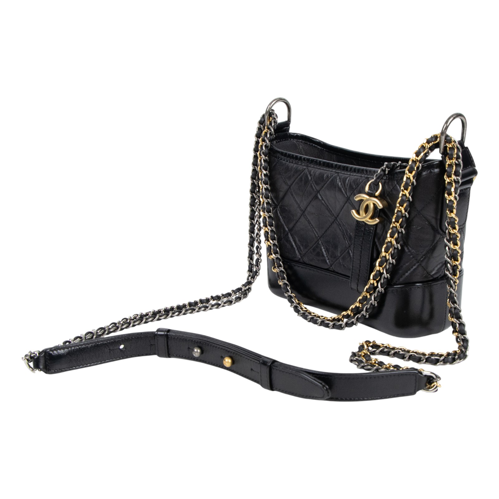 香奈兒 CHANEL 流浪包 小型 A91810 28開 黑流浪包 小 防塵袋/原廠盒子