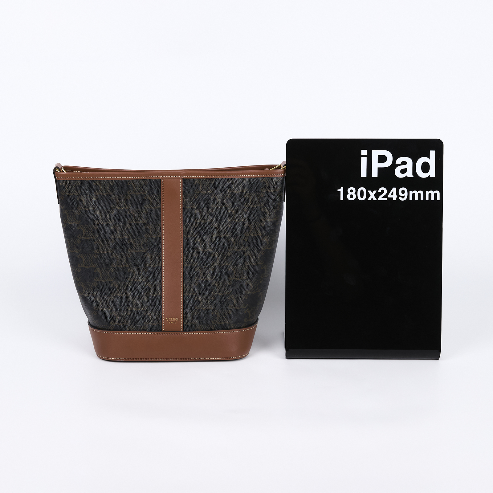 思琳 CELINE Triomphe帆布 小型 Bucket 肩背 水桶包 191442CAS  原廠盒子/購買證明/防塵袋