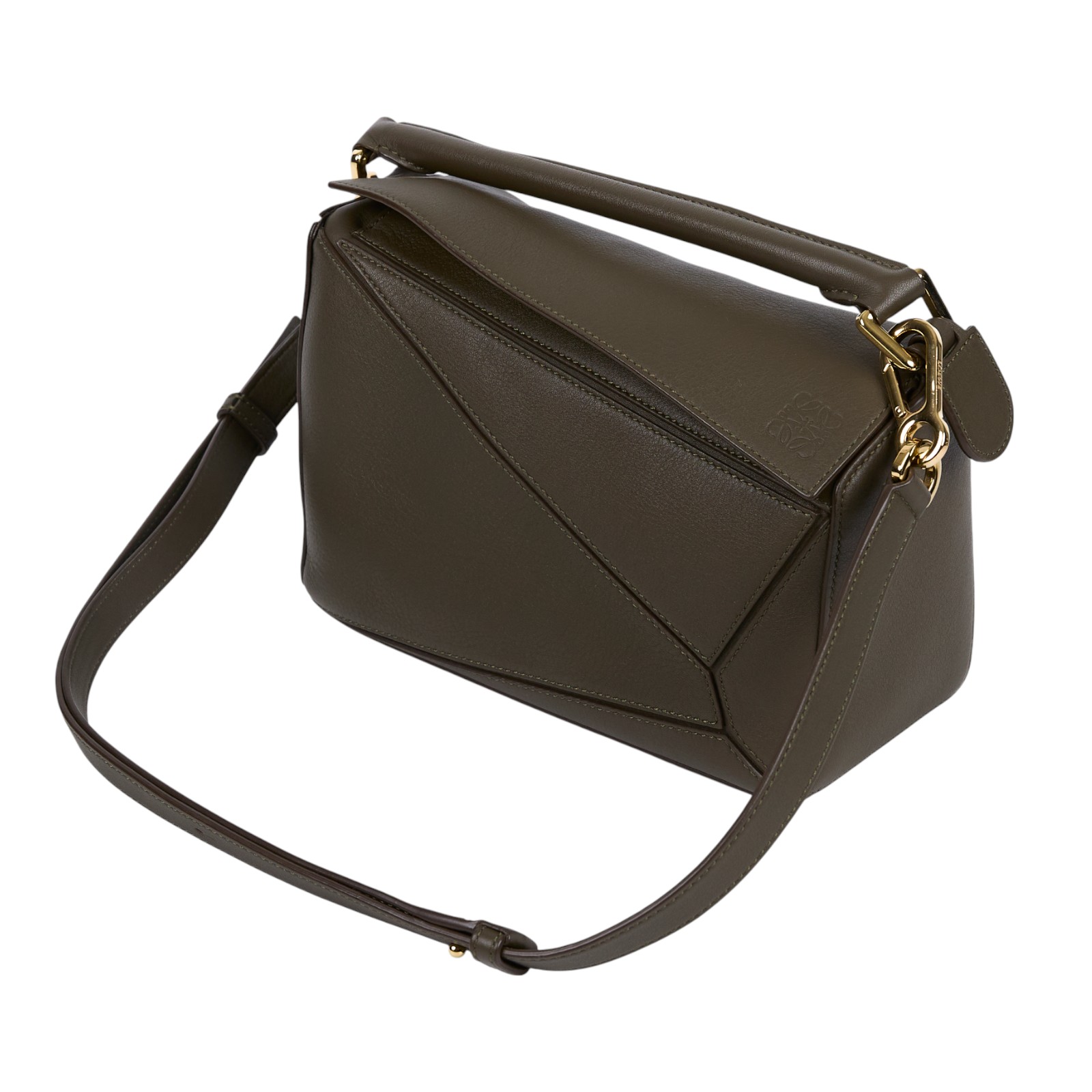 羅意威 LOEWE Small Puzzle bag 肩背 斜背包 322.30.S21 深綠PUZZLE SMALL 原廠盒子/防塵袋