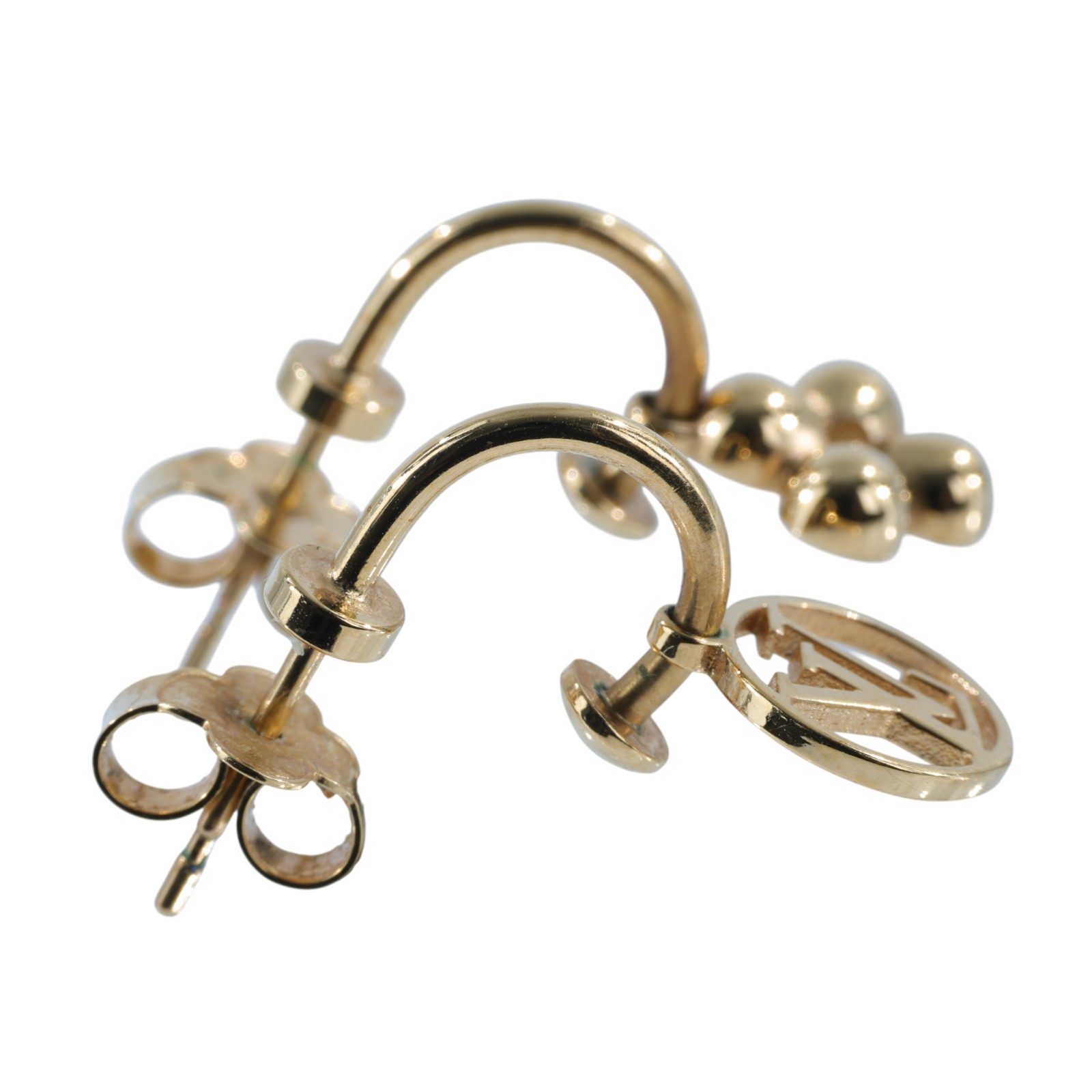 路易威登 LOUIS VUITTON LV Circle 耳釘 M64859 金色原花耳環