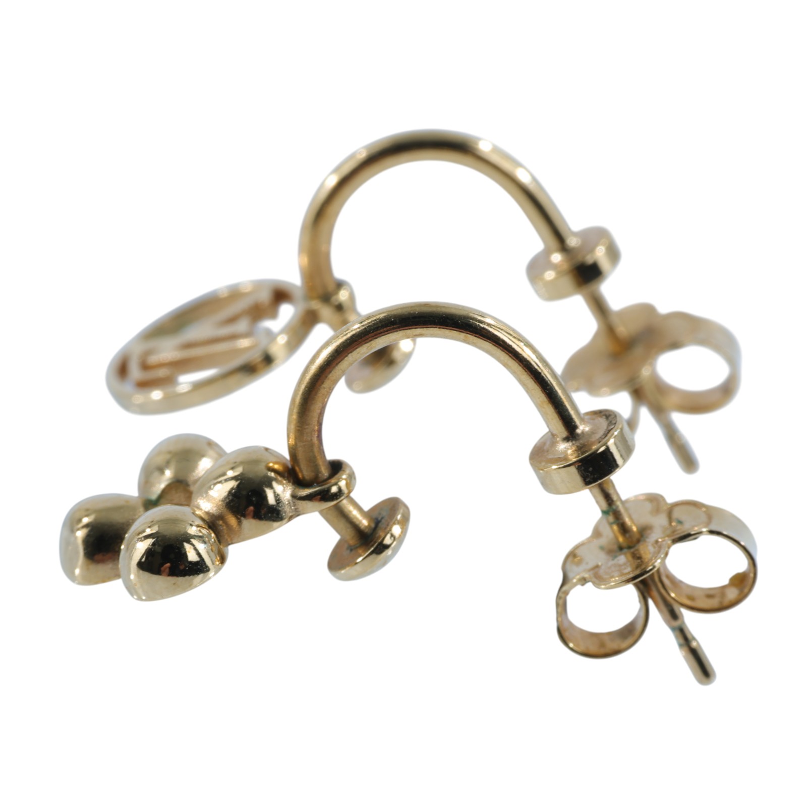 路易威登 LOUIS VUITTON LV Circle 耳釘 M64859 金色原花耳環