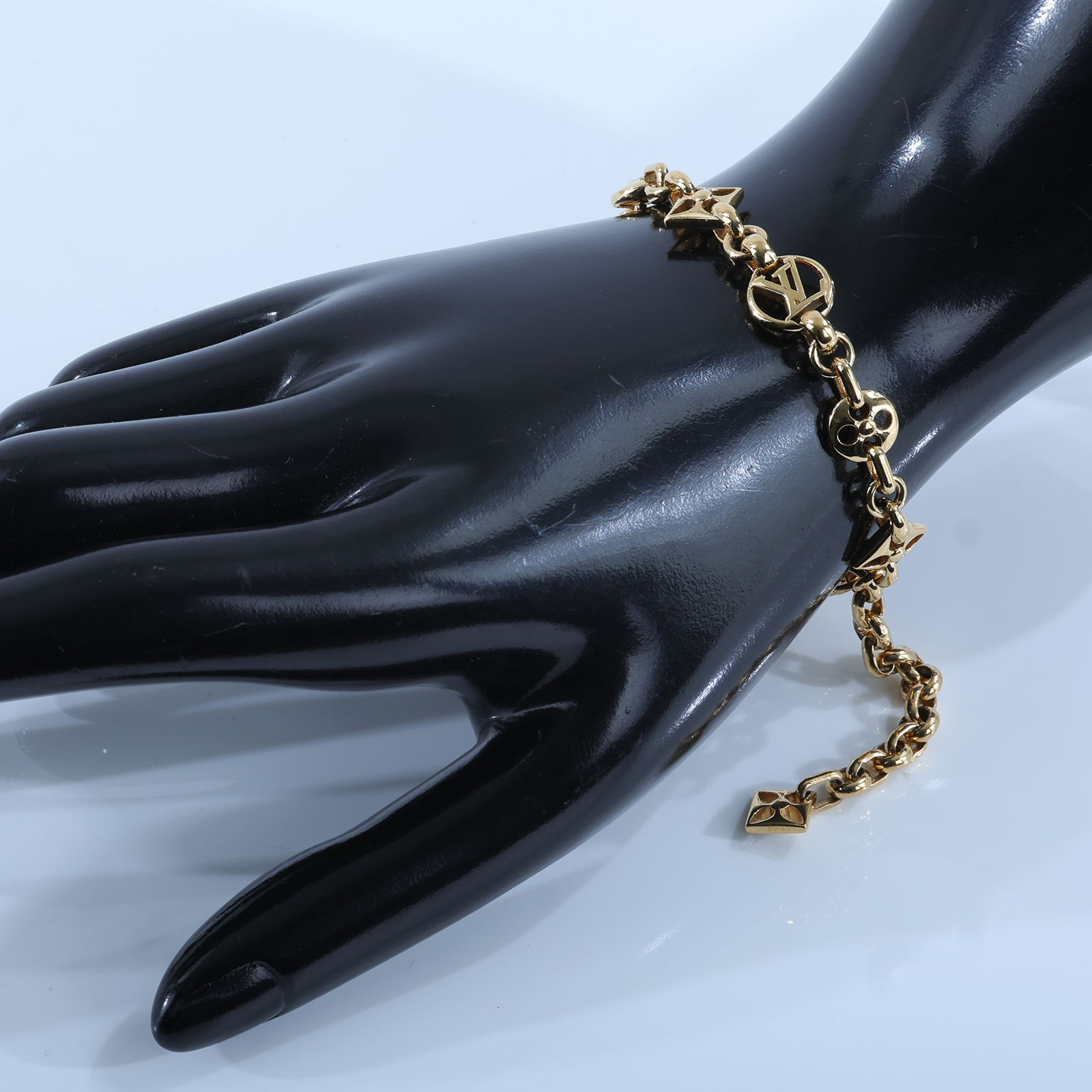 路易威登 LOUIS VUITTON CRAZY IN LOCK 手鍊 M00376 金色原花手鍊 防塵袋