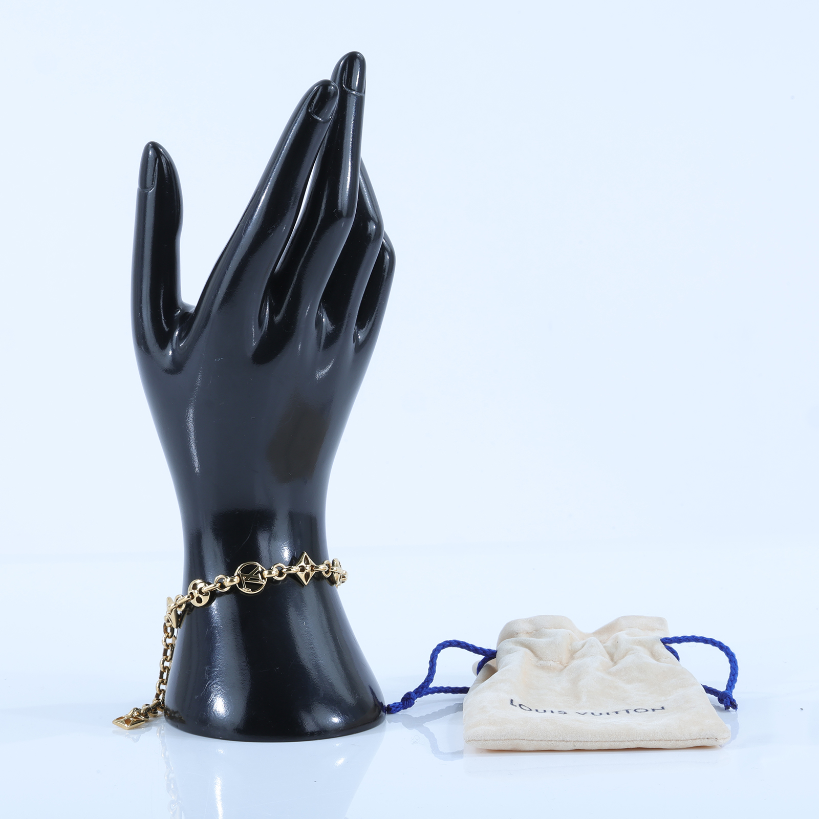 路易威登 LOUIS VUITTON CRAZY IN LOCK 手鍊 M00376 金色原花手鍊 防塵袋