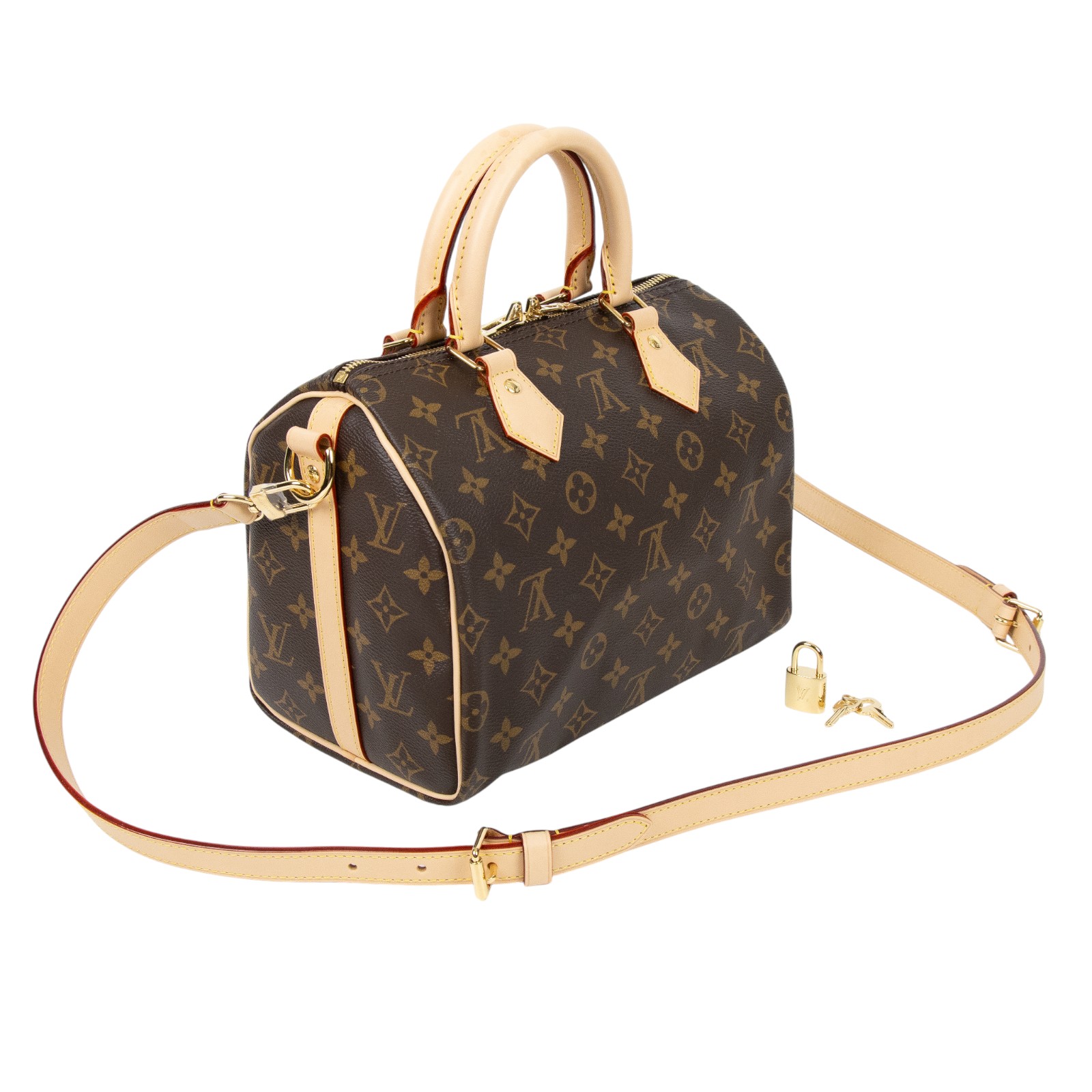 路易威登 LOUIS VUITTON Speedy Bandoulière 25  波士頓包 手提包 經典帆布 M46977 晶片款  防塵袋