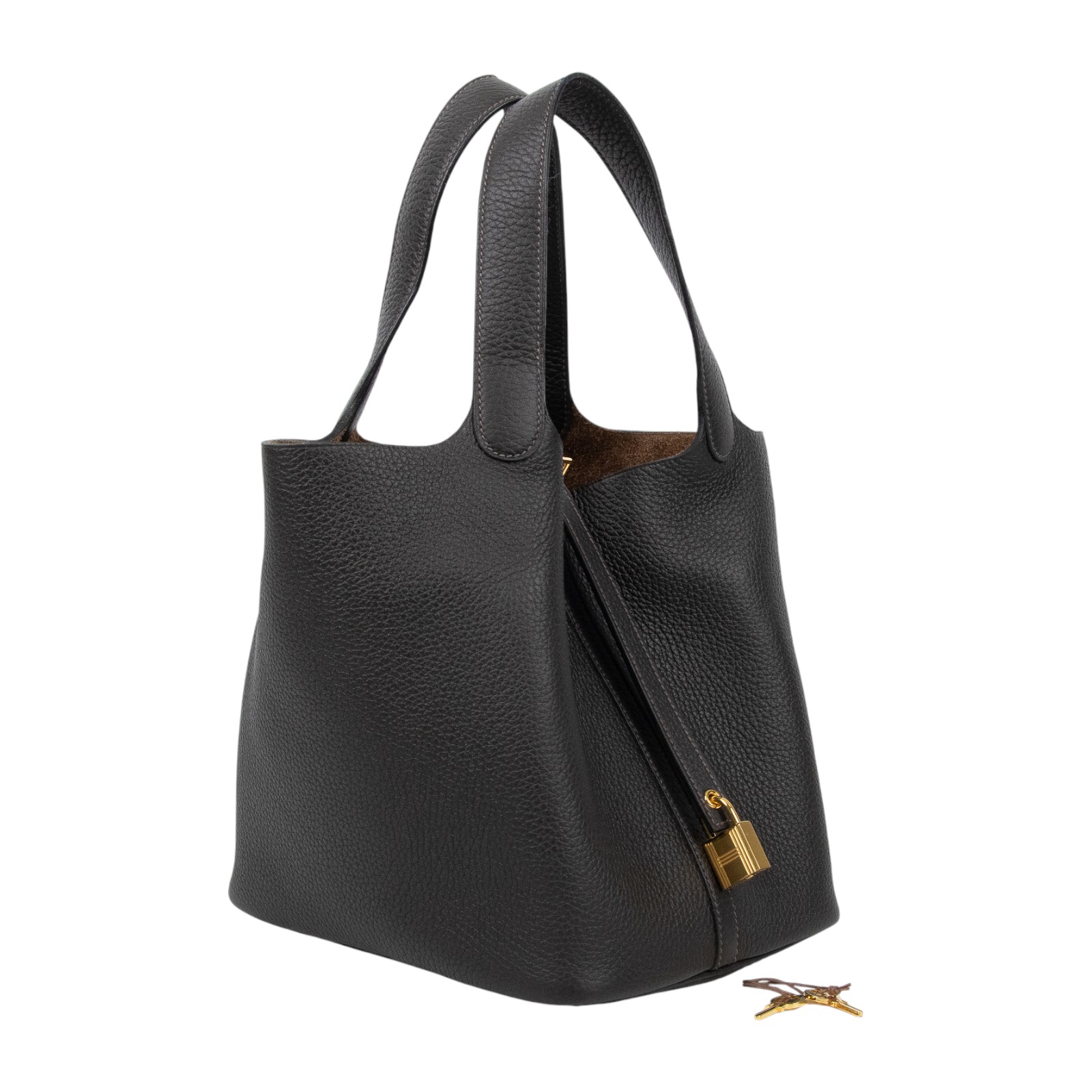 愛馬仕 Hermes Picotin Lock 22 菜籃子包 金色五金 烏木色 H060991CC46 /U刻  防塵袋/鎖組/國外購買證明