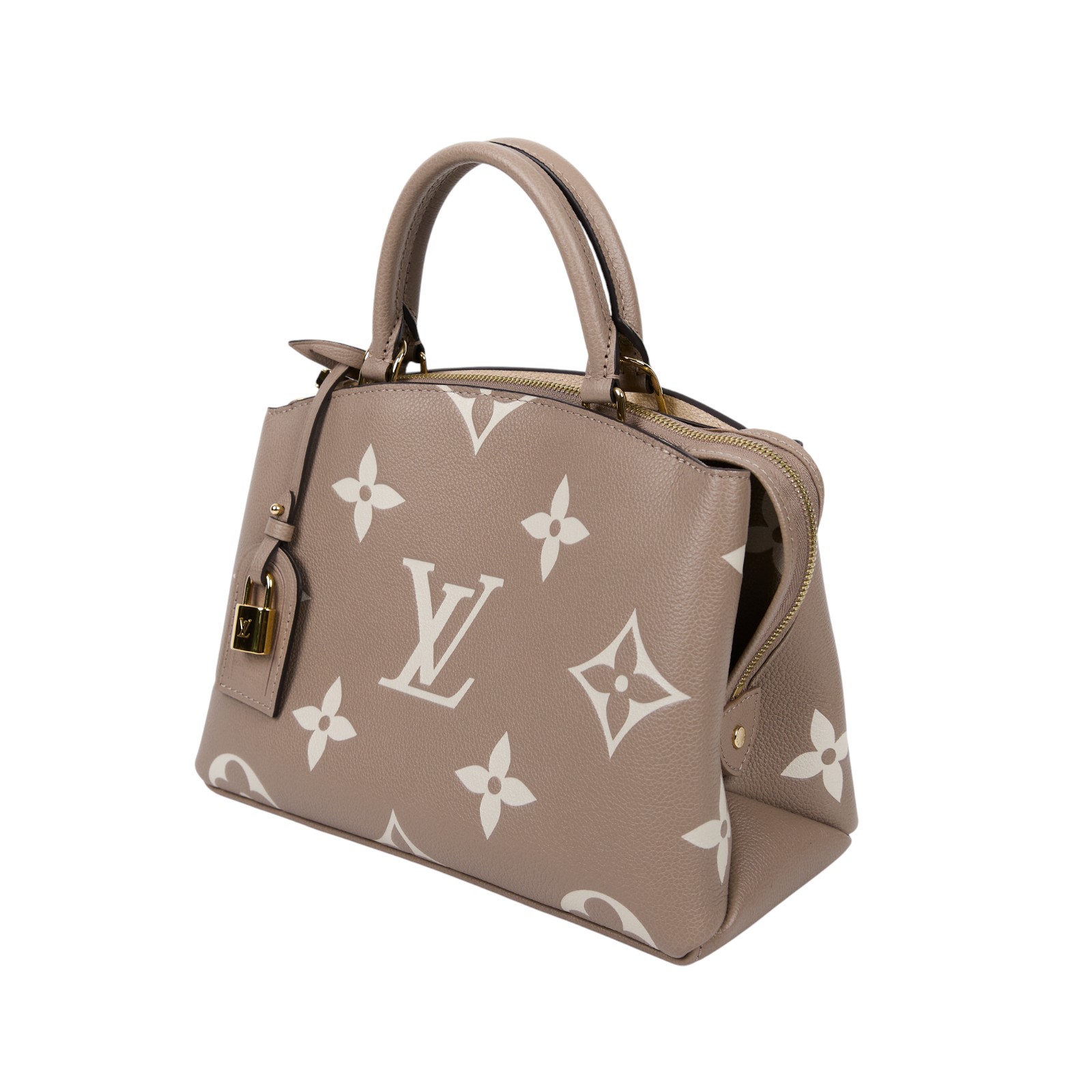路易威登 LOUIS VUITTON Petit Palais 斑鳩灰奶油 壓花粒面牛皮 手提包 單肩包 M58914 晶片款  防塵袋/購買證明/鎖組