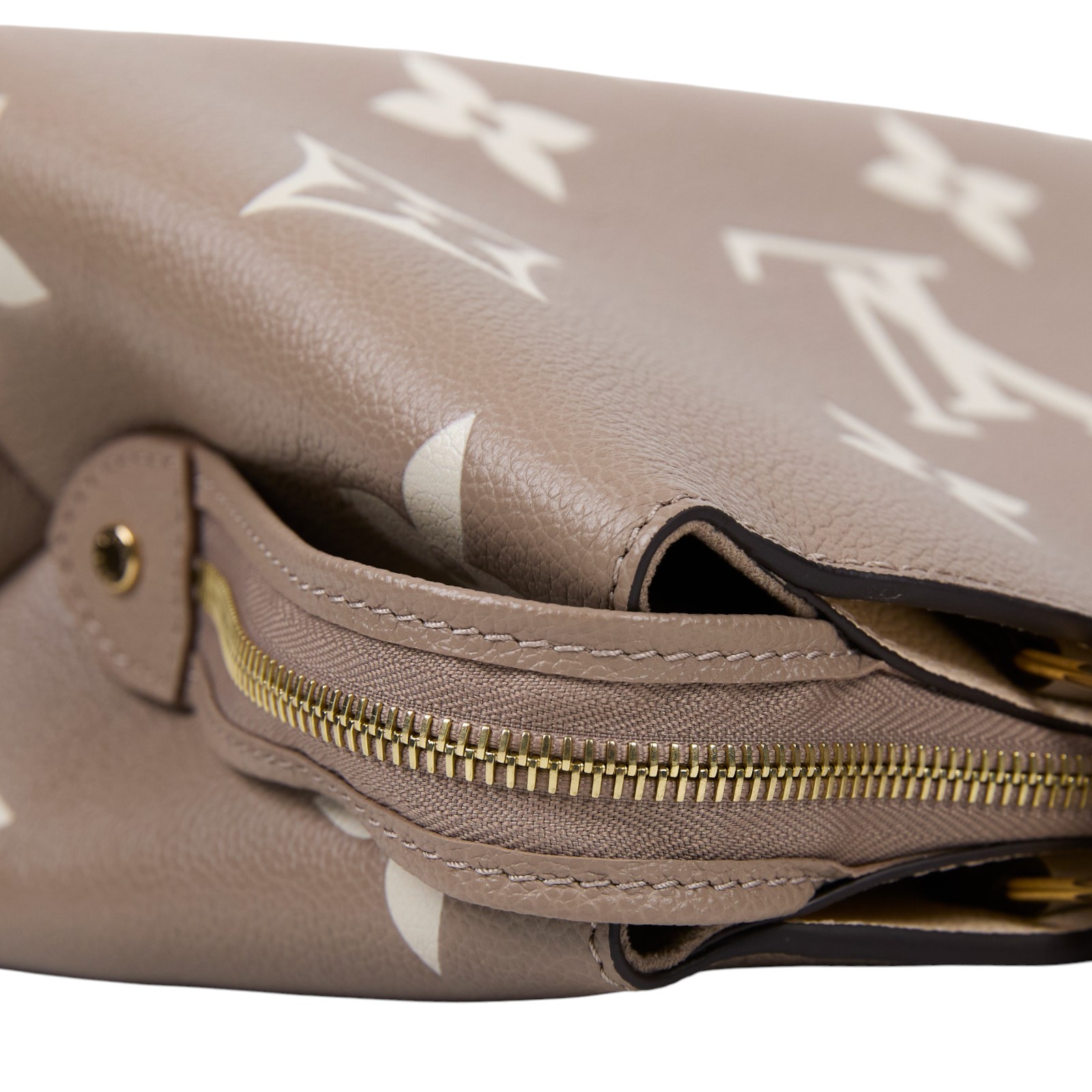 路易威登 LOUIS VUITTON Petit Palais 斑鳩灰奶油 壓花粒面牛皮 手提包 單肩包 M58914 晶片款  防塵袋/購買證明/鎖組