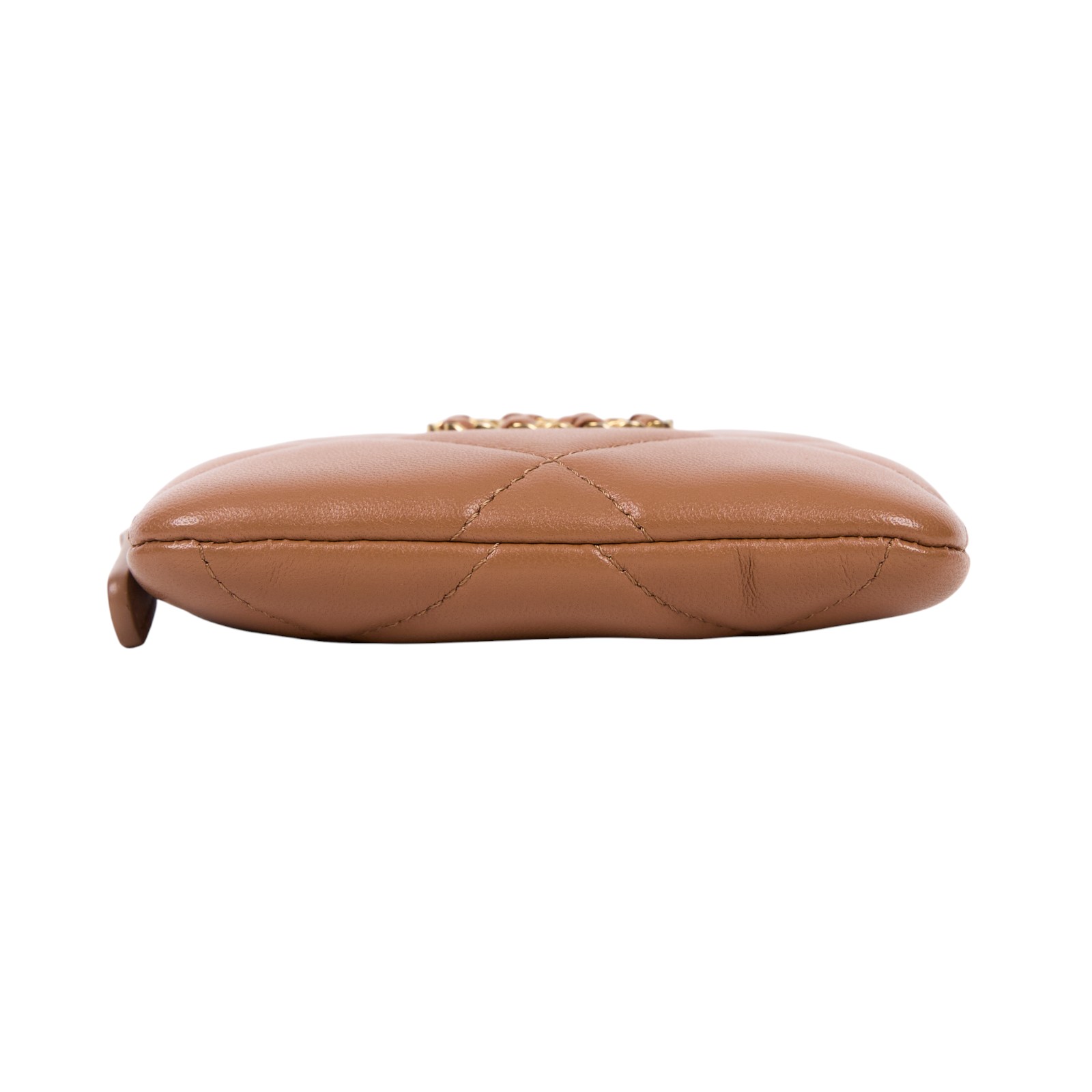 香奈兒 CHANEL 19 菱格紋 拉鍊零錢包 AP2086 晶片款 焦糖19吐司零錢包 原廠盒子/防塵袋