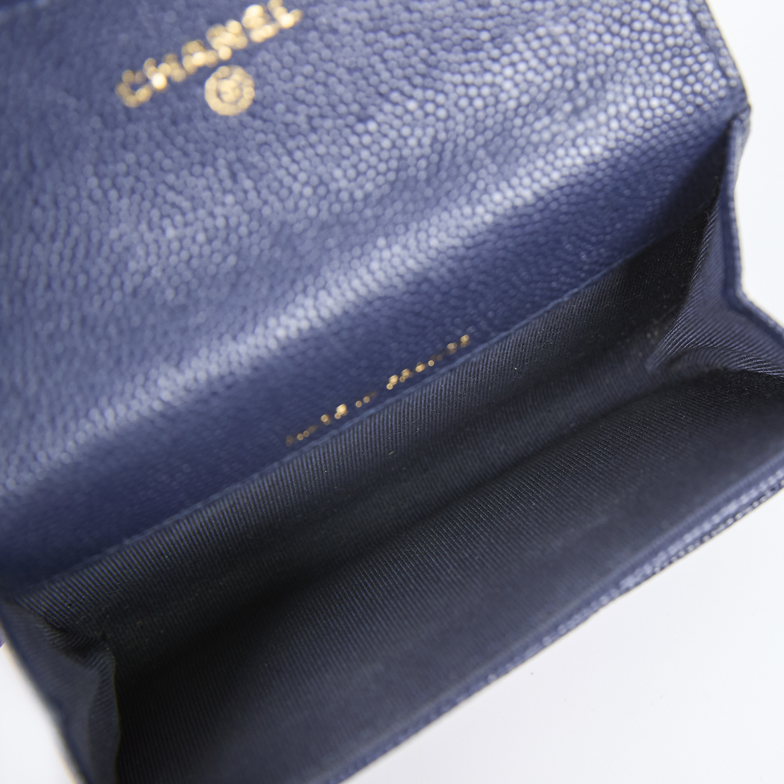 香奈兒 CHANEL 經典口蓋卡片夾 AP0214 29開 深藍荔枝單層卡包 原廠盒子/防塵袋/保證卡