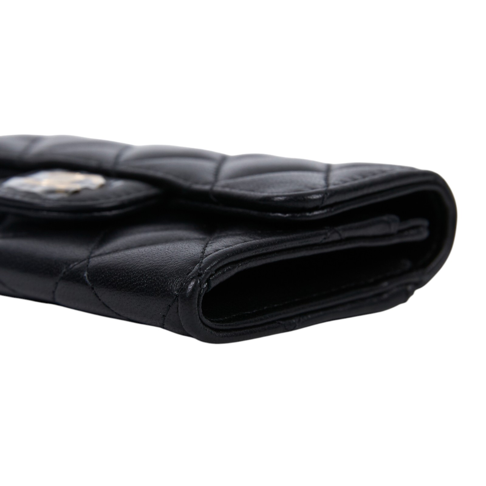 香奈兒 CHANEL 經典口蓋卡片夾 AP0214 29開 黑羊單層卡包 原廠盒子/防塵袋/保證卡