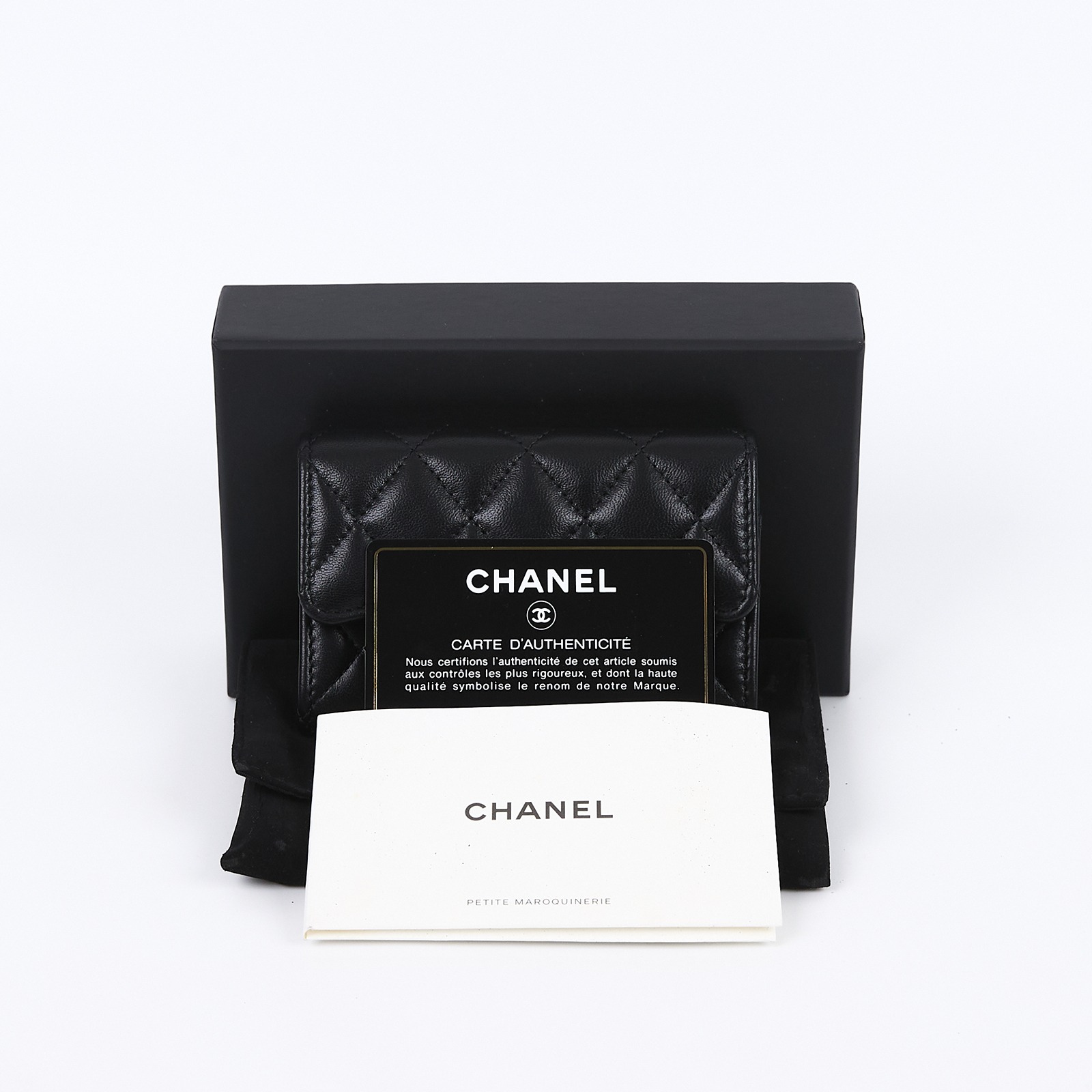 香奈兒 CHANEL 經典口蓋卡片夾 AP0214 29開 黑羊單層卡包 原廠盒子/防塵袋/保證卡