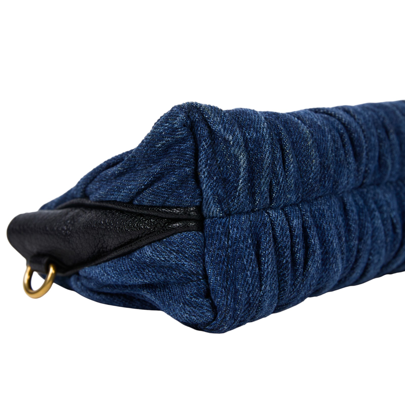 繆繆 MIU MIU Matelasse 牛仔皮革手拿包 5NE001_2ALH 丹寧皺褶手拿包 防塵袋/保證卡