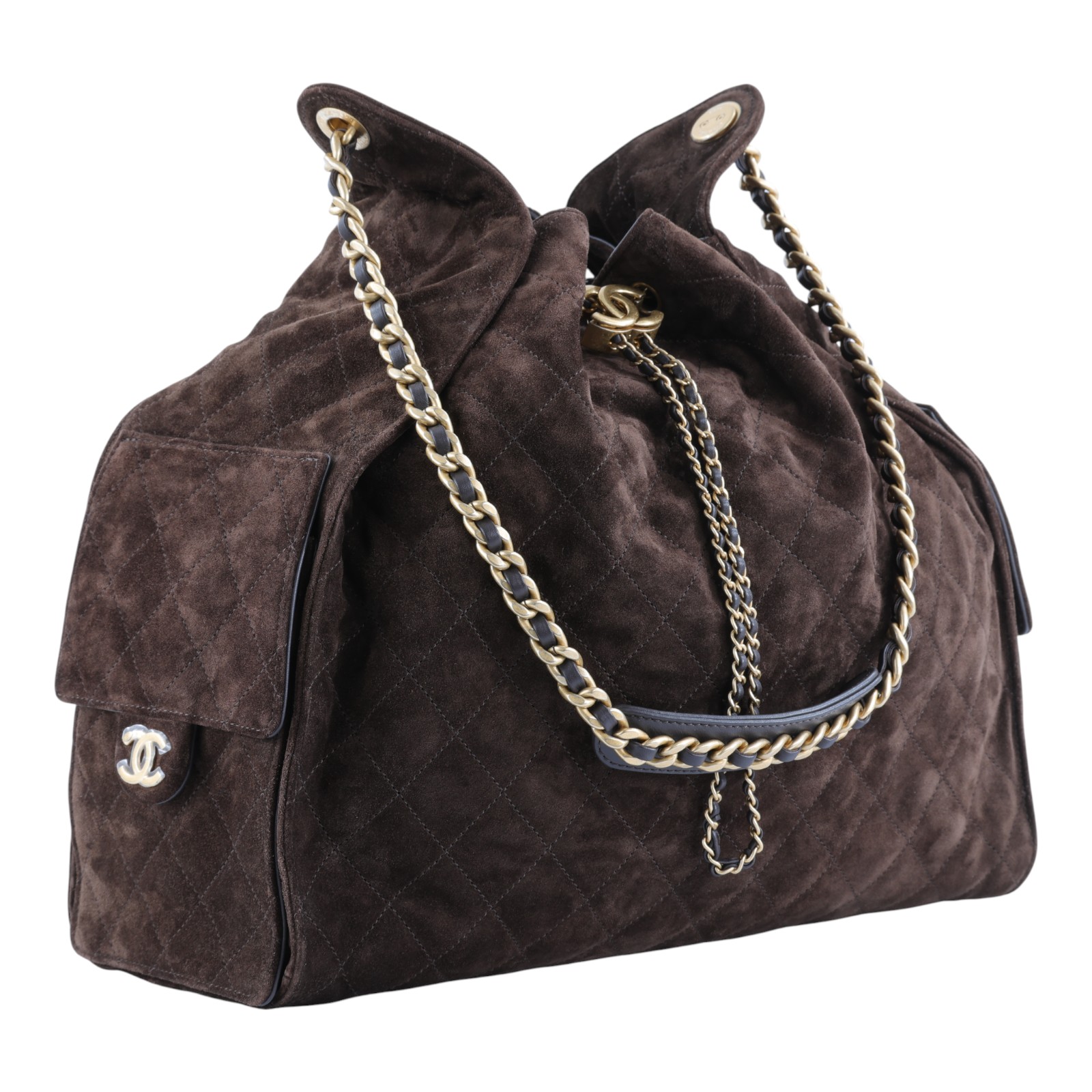 香奈兒 CHANEL 2025 春夏 25 大型包 AS5553 B18799 晶片款 咖啡麂皮25包 大款 原廠盒子/防塵袋