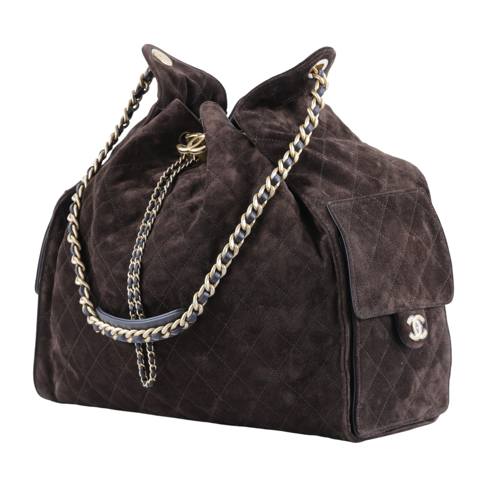 香奈兒 CHANEL 2025 春夏 25 大型包 AS5553 B18799 晶片款 咖啡麂皮25包 大款 原廠盒子/防塵袋