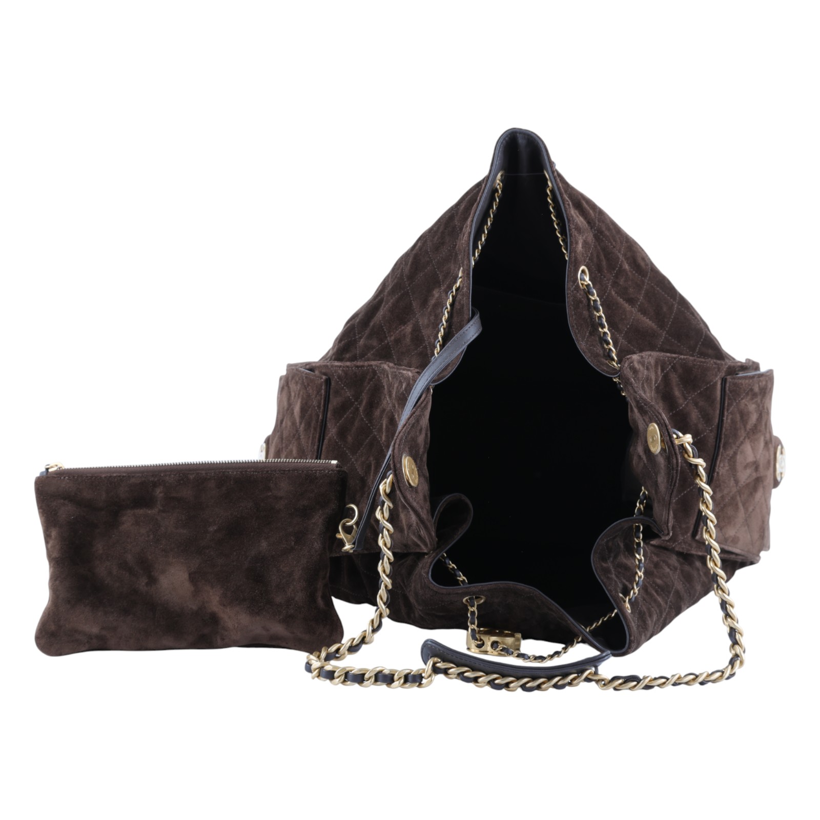 香奈兒 CHANEL 2025 春夏 25 大型包 AS5553 B18799 晶片款 咖啡麂皮25包 大款 原廠盒子/防塵袋