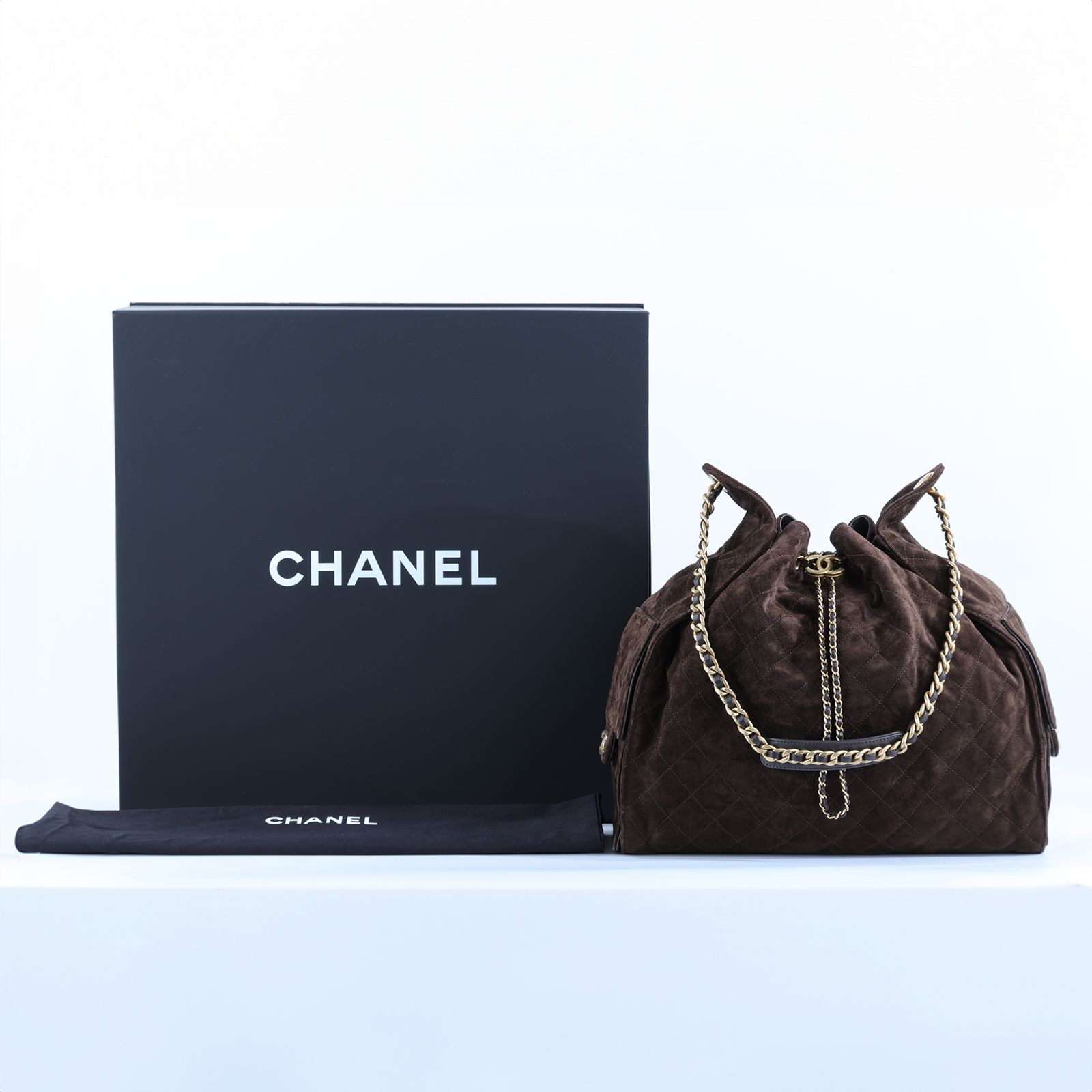 香奈兒 CHANEL 2025 春夏 25 大型包 AS5553 B18799 晶片款 咖啡麂皮25包 大款 原廠盒子/防塵袋