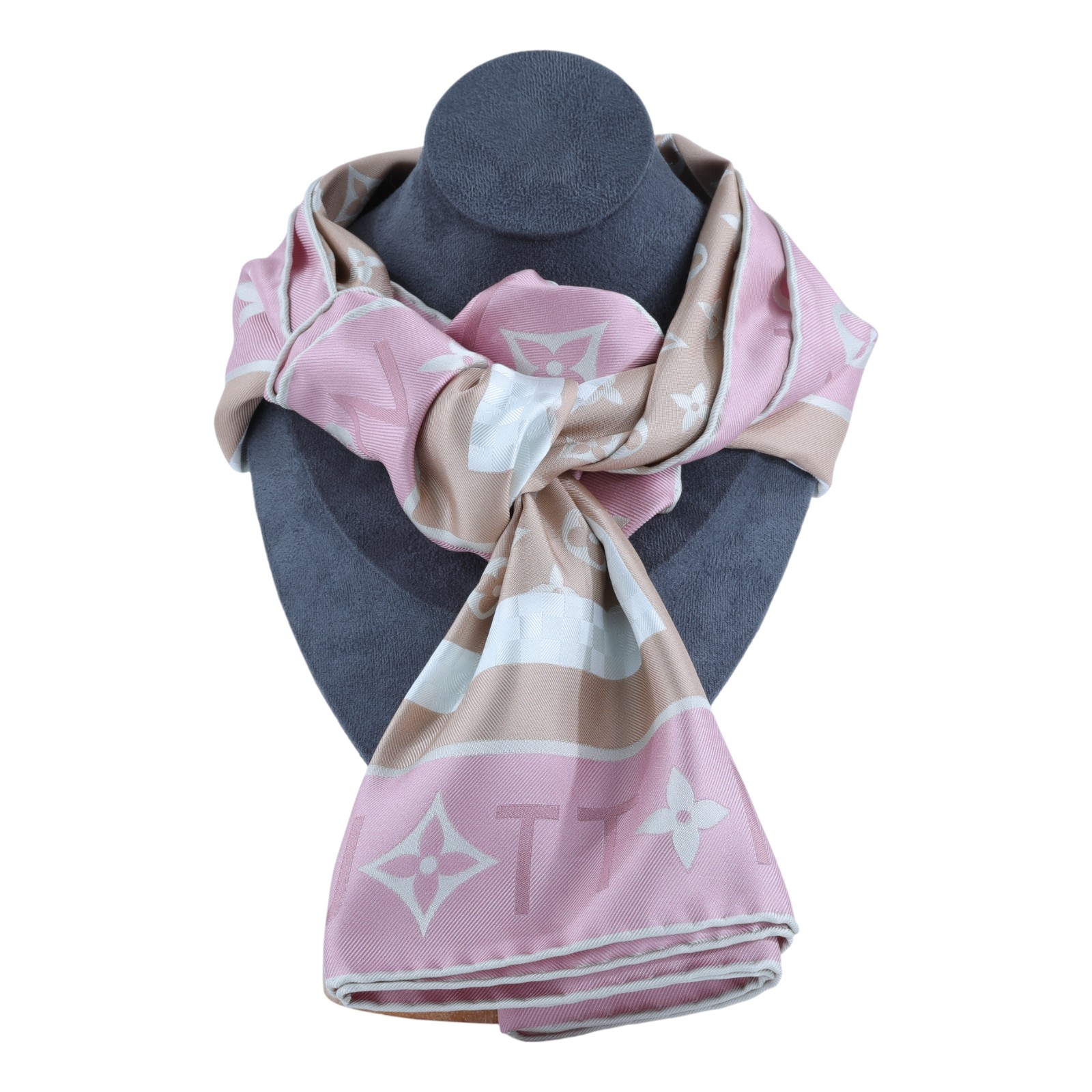 路易威登 LOUIS VUITTON monogram infinity square 絲巾 蠶絲 M79931 粉原花印花絲巾 90CM 原廠盒子