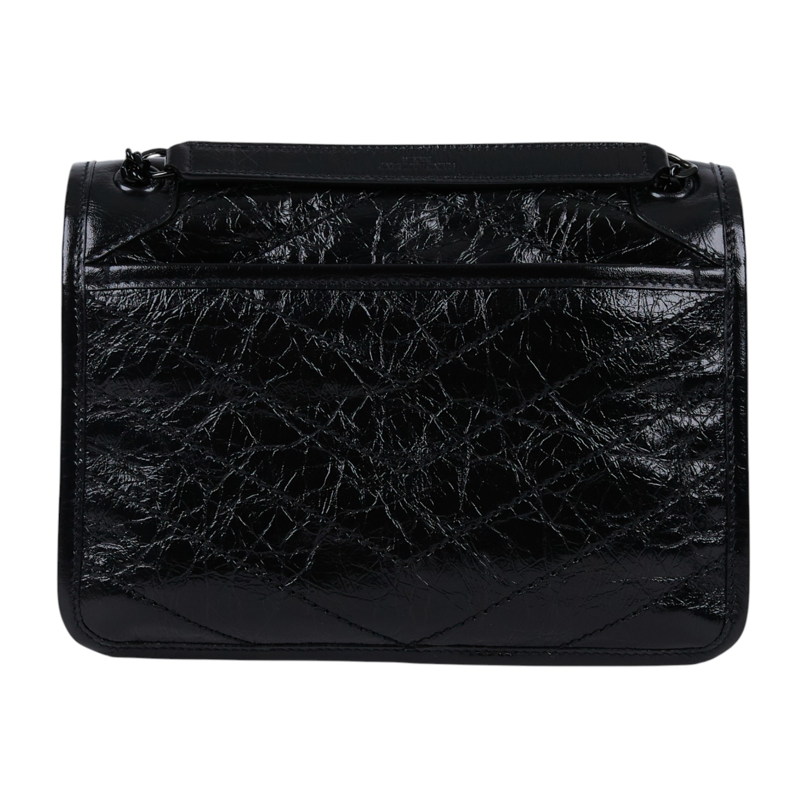 聖羅蘭 YSL SAINT LAURENT Niki 復古小牛皮 Baby 斜背 翻蓋包 6331850EN08 黑NIKI BABY 防塵袋/購買證明