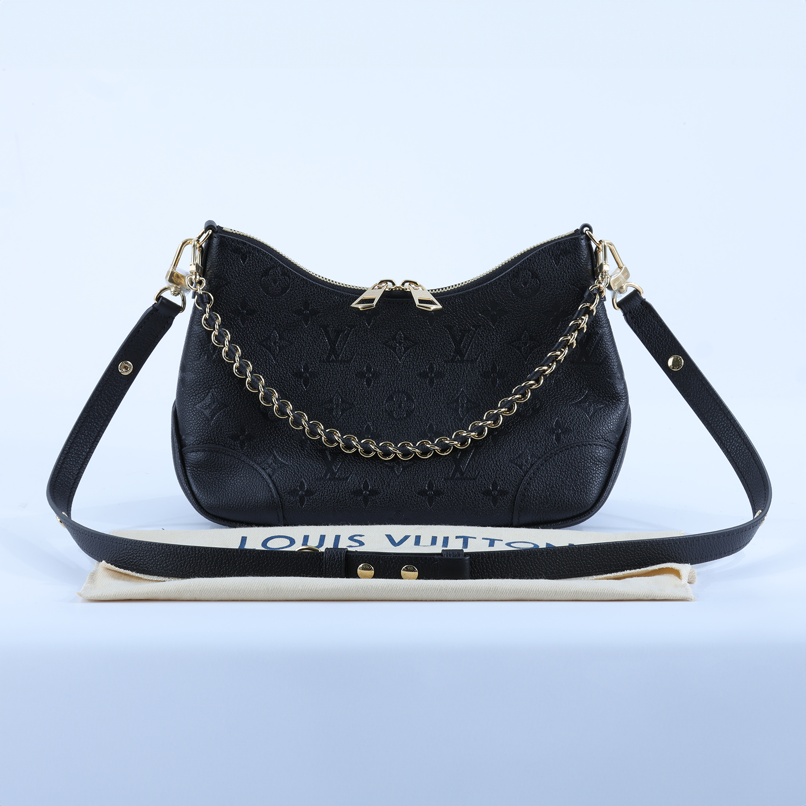 路易威登 LOUIS VUITTON Boulogne PM 肩背包 M12930 晶片款 黑壓紋BOULOGNE PM 防塵袋/背帶