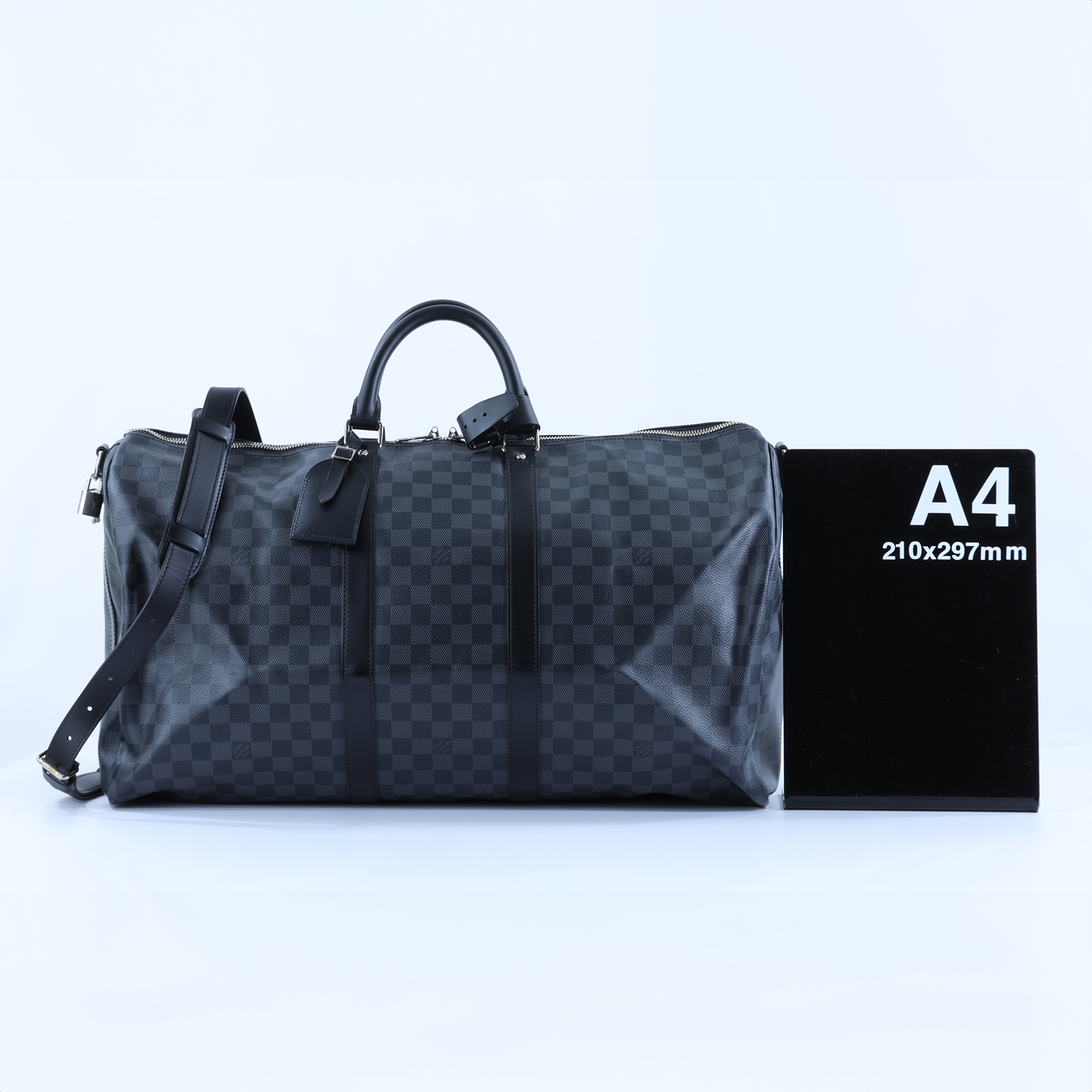 路易威登 LOUIS VUITTON Keepall Bandoulière 55 棋盤格 波士頓包 黑色  旅行袋 N41413  防塵袋/背帶/鎖組
