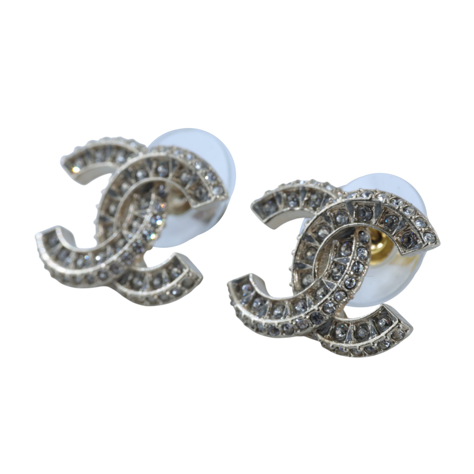 香奈兒 CHANEL CC 珍珠 耳釘 耳環 A23V 金色雙C水鑽珍珠耳環 原廠盒子/內襯